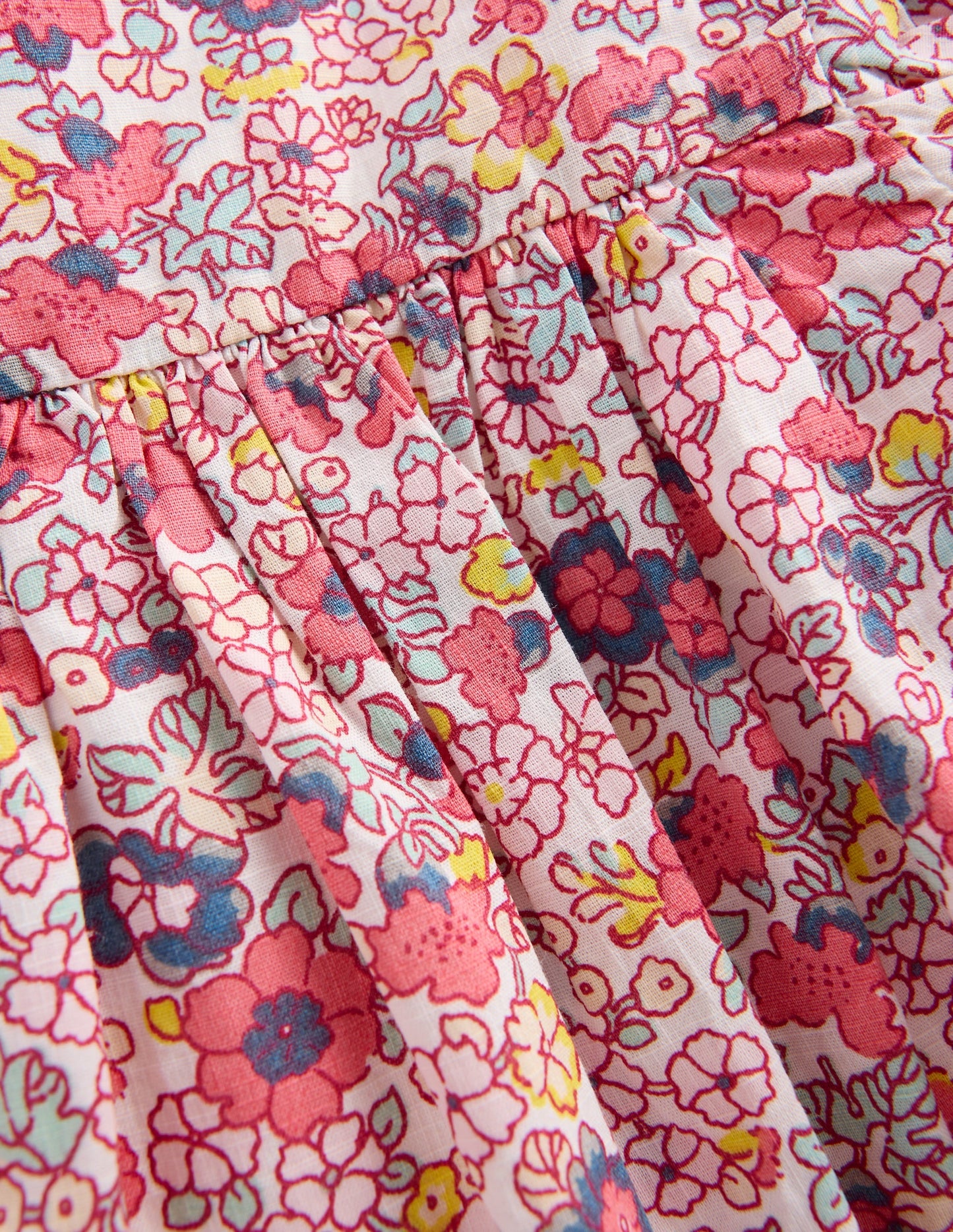 Gathered Woven Dress-Multi Ditsy Floral