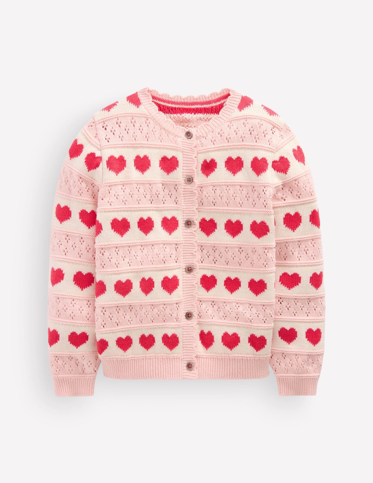 Pretty Scallop Cardigan-Chalk Pink