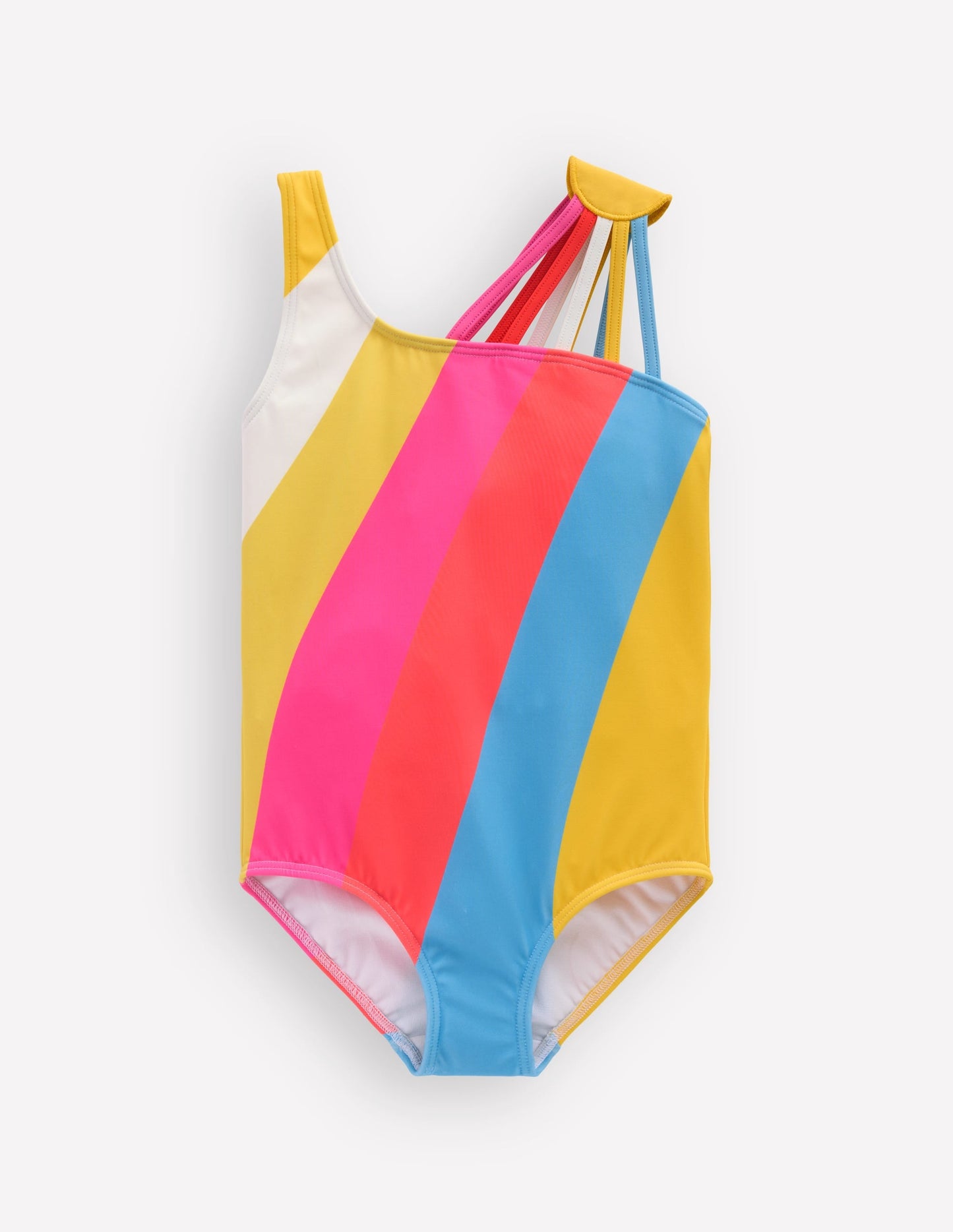 One Shoulder Ray Swimsuit-Rainbow