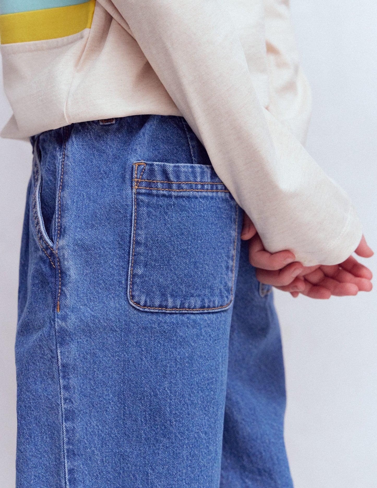 Pleat Jeans-Mid Vintage Denim