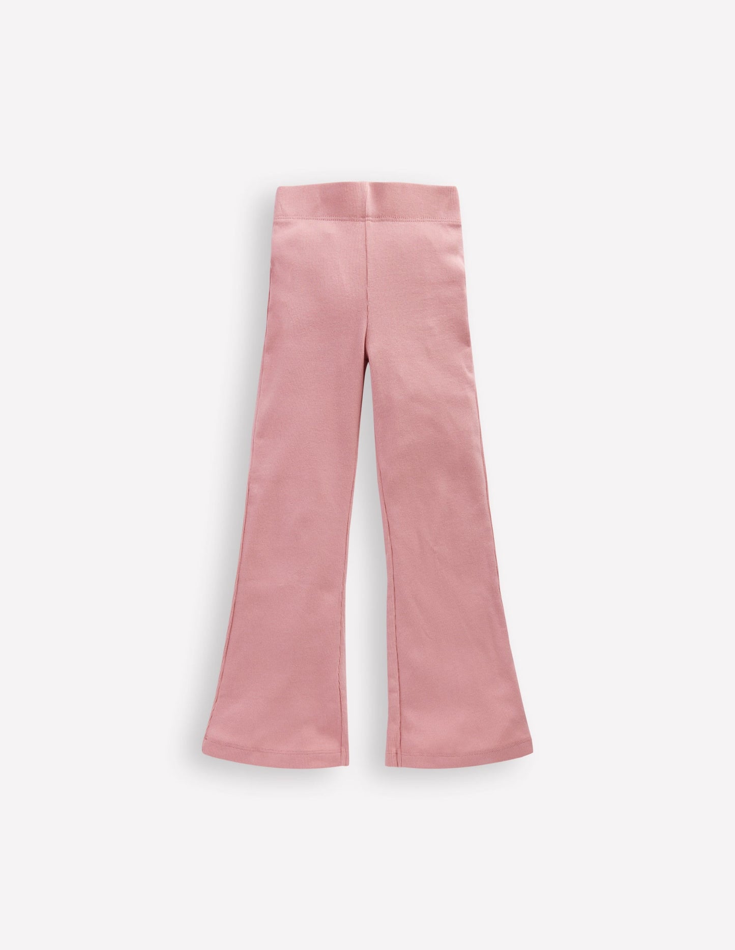 Ribbed Flared Leggings-Vintage Pink