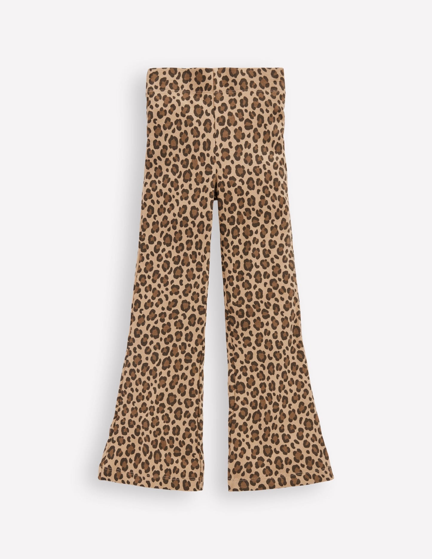 Ribbed Flared Leggings-Leopard