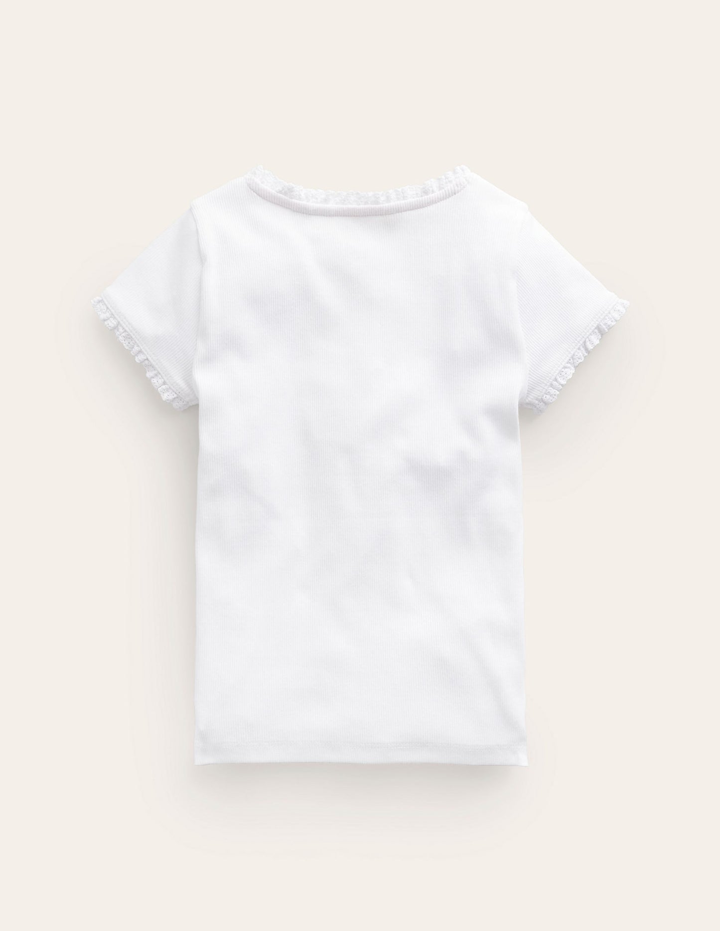 Short Sleeve Ribbed T-shirt-White