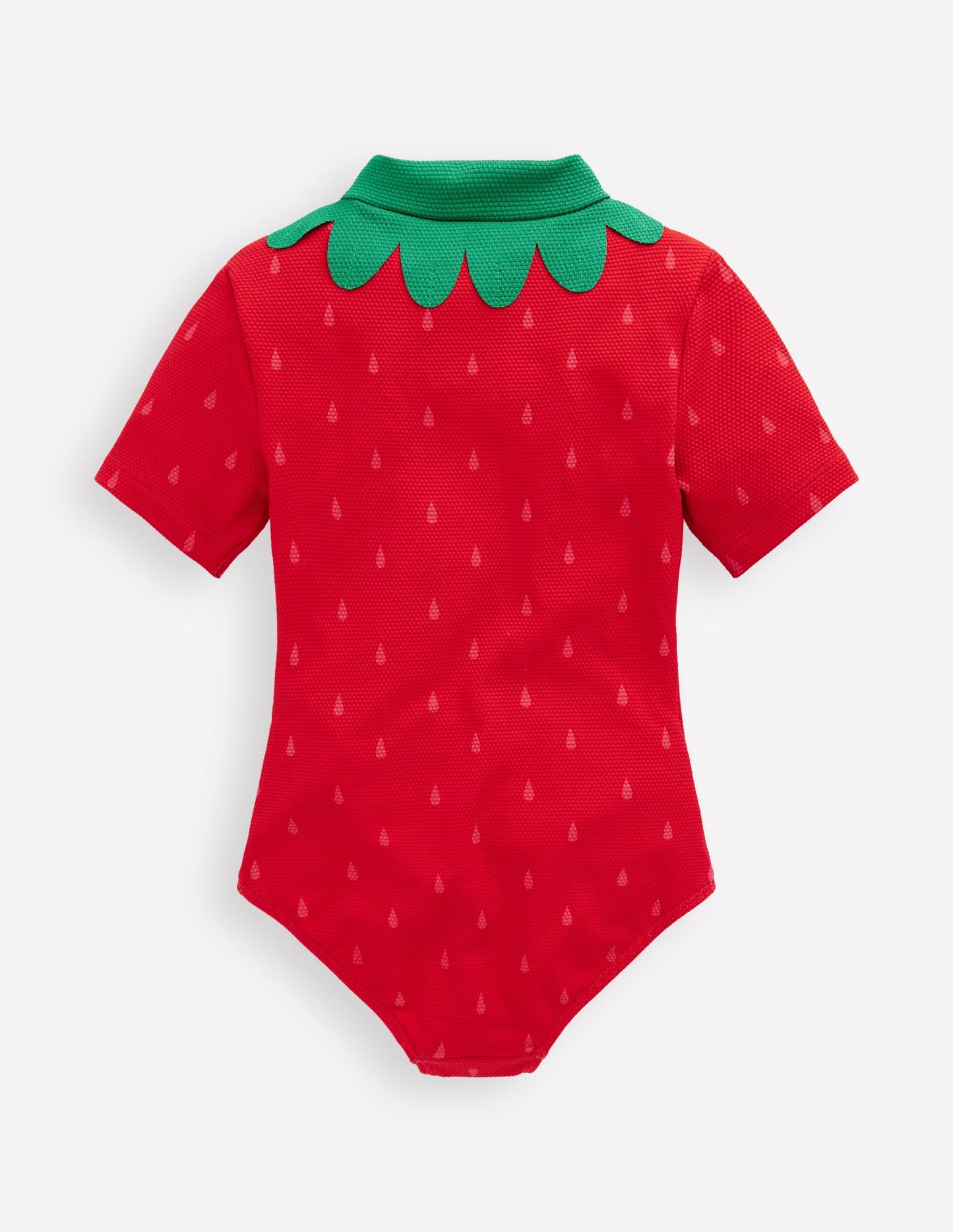 Short-sleeved Swimsuit-Poppy Red Strawberry