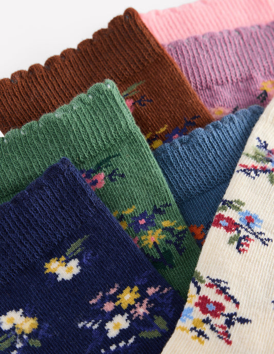 7-pack Socks-Vintage Flower Posy