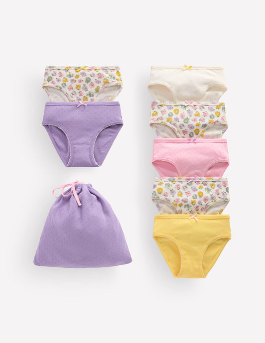 7-pack Pointelle Pants-Rosa floral