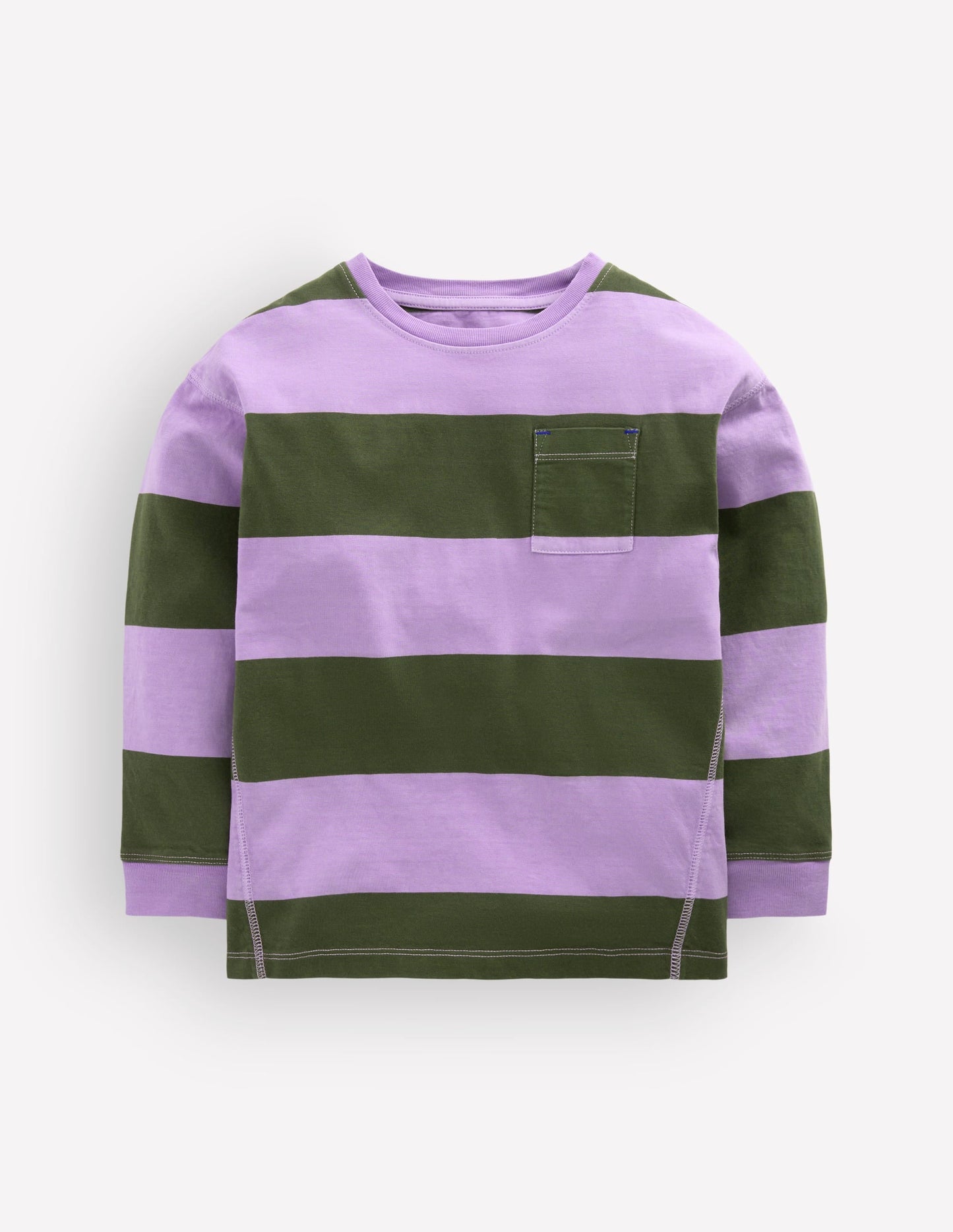 Long Sleeve Garment Dye Tee-Brunswick Green/Floral Purple