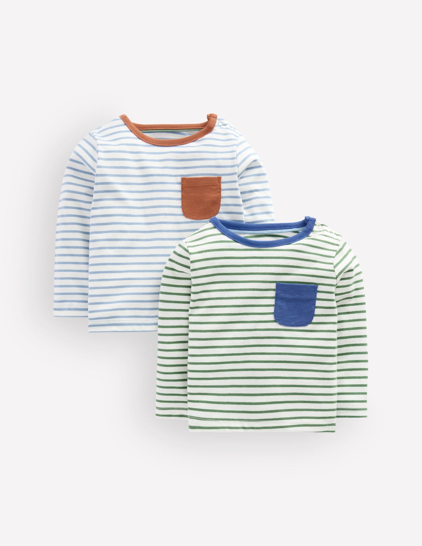 Twin Pack Cotton T-Shirt-Multi Stripe