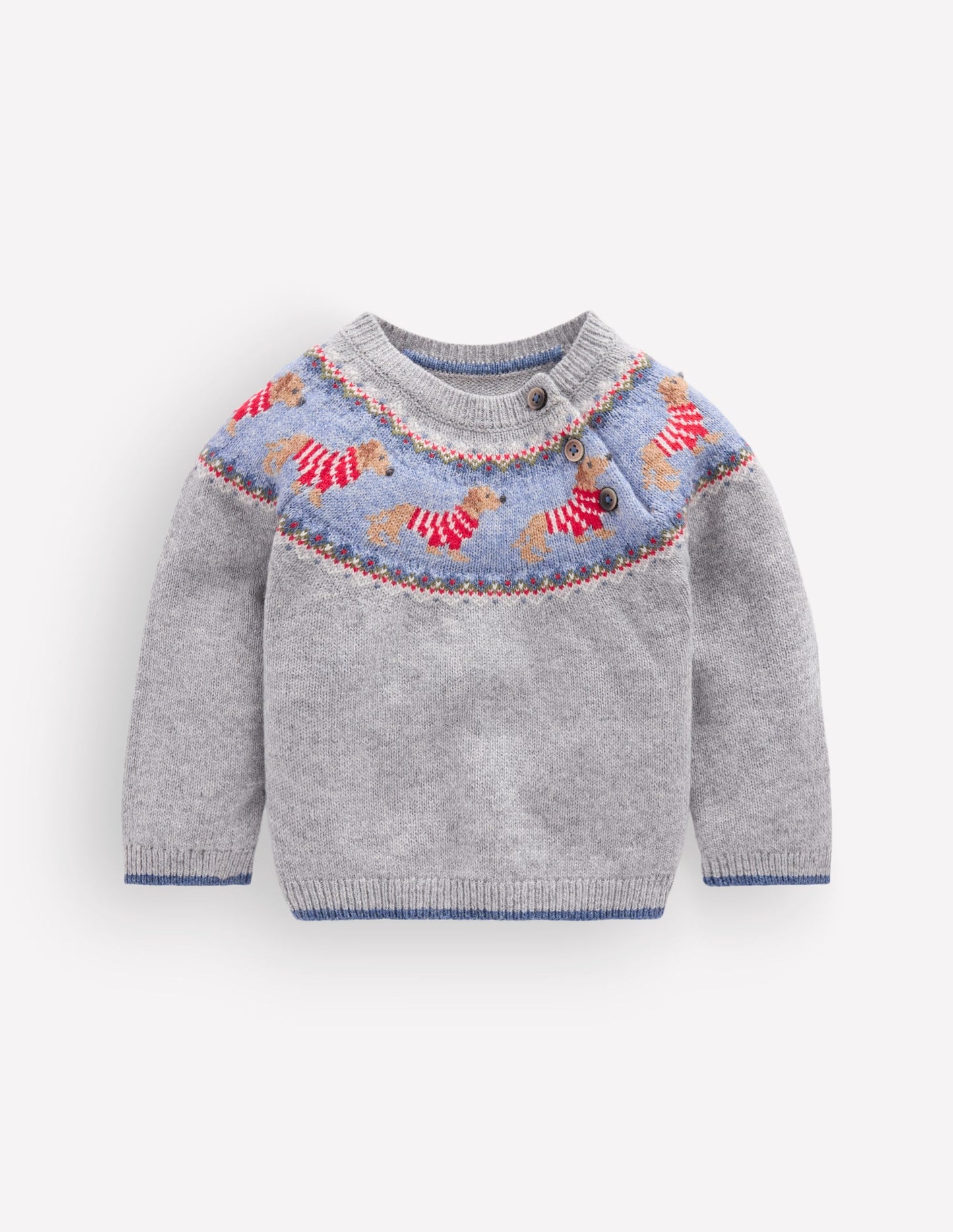 Fair isle Jumper-Grey Marl Puppy