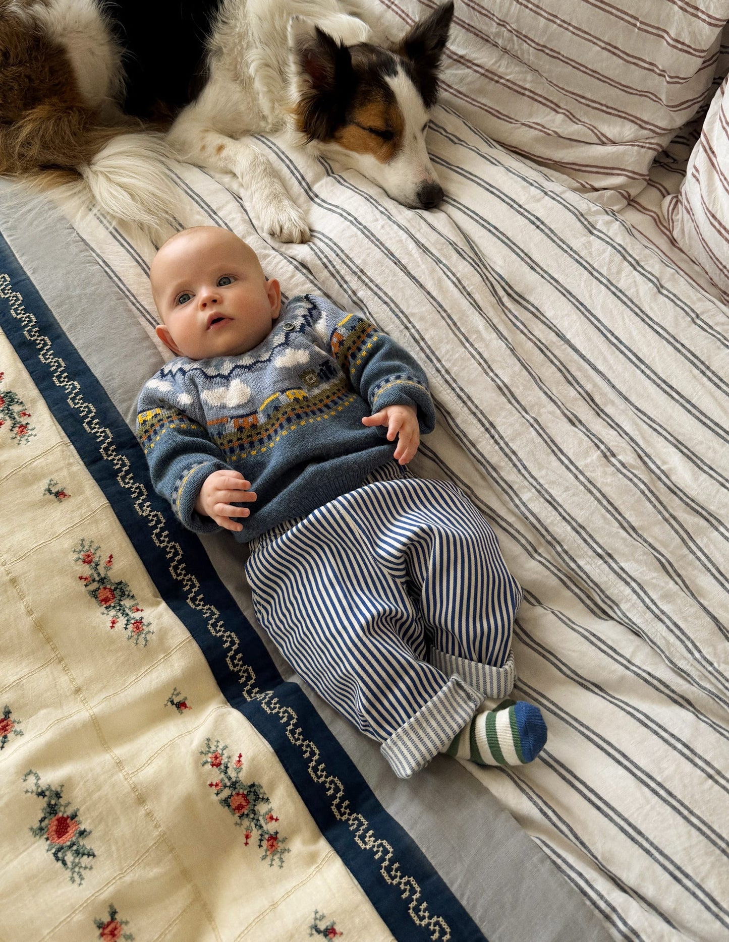 Fair isle Jumper-Glacier Blue Marl Train