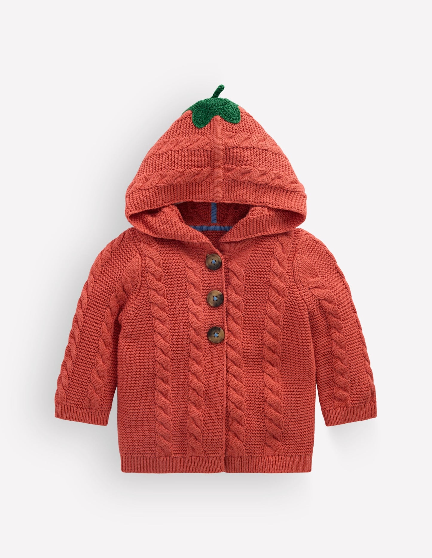 Novelty Cotton Knitted Jacket-Terracotta Clay Pumpkin