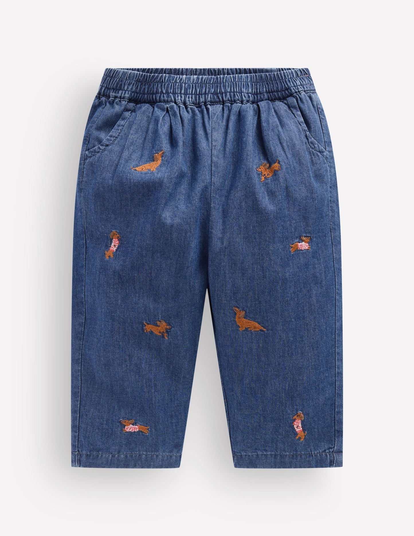 Embroidered Chambray Trouser-Chambray Dogs