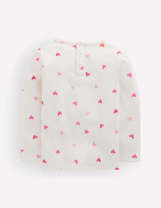 Cotton Pointelle Top-Heart