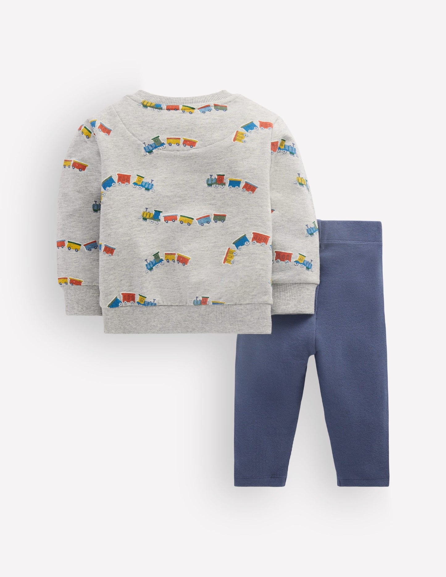 Sweatshirt & Legging Set-Grey Marl Trains