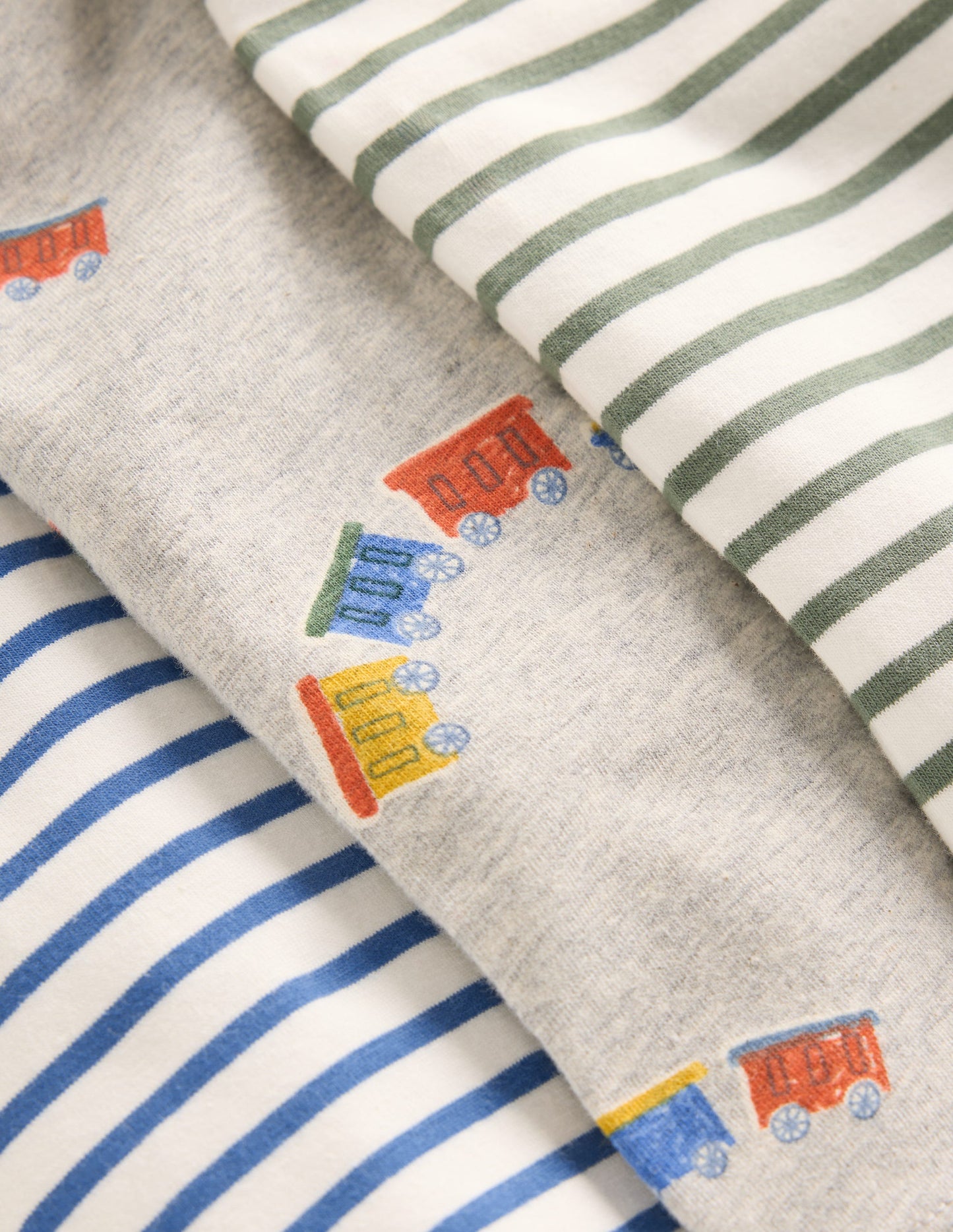 3-pack Cotton Leggings-Grey Marl Trains