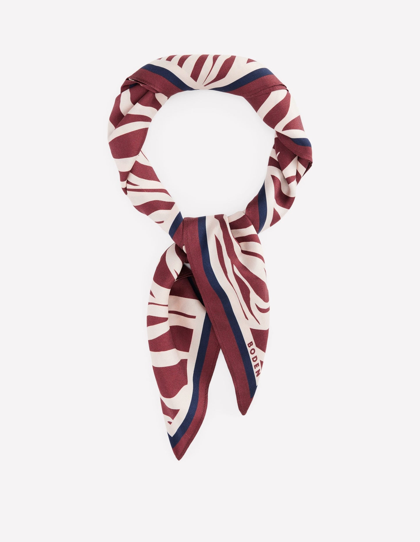 Elisabeth Silk Square Scarf-Chestnut, Zebra Swirl