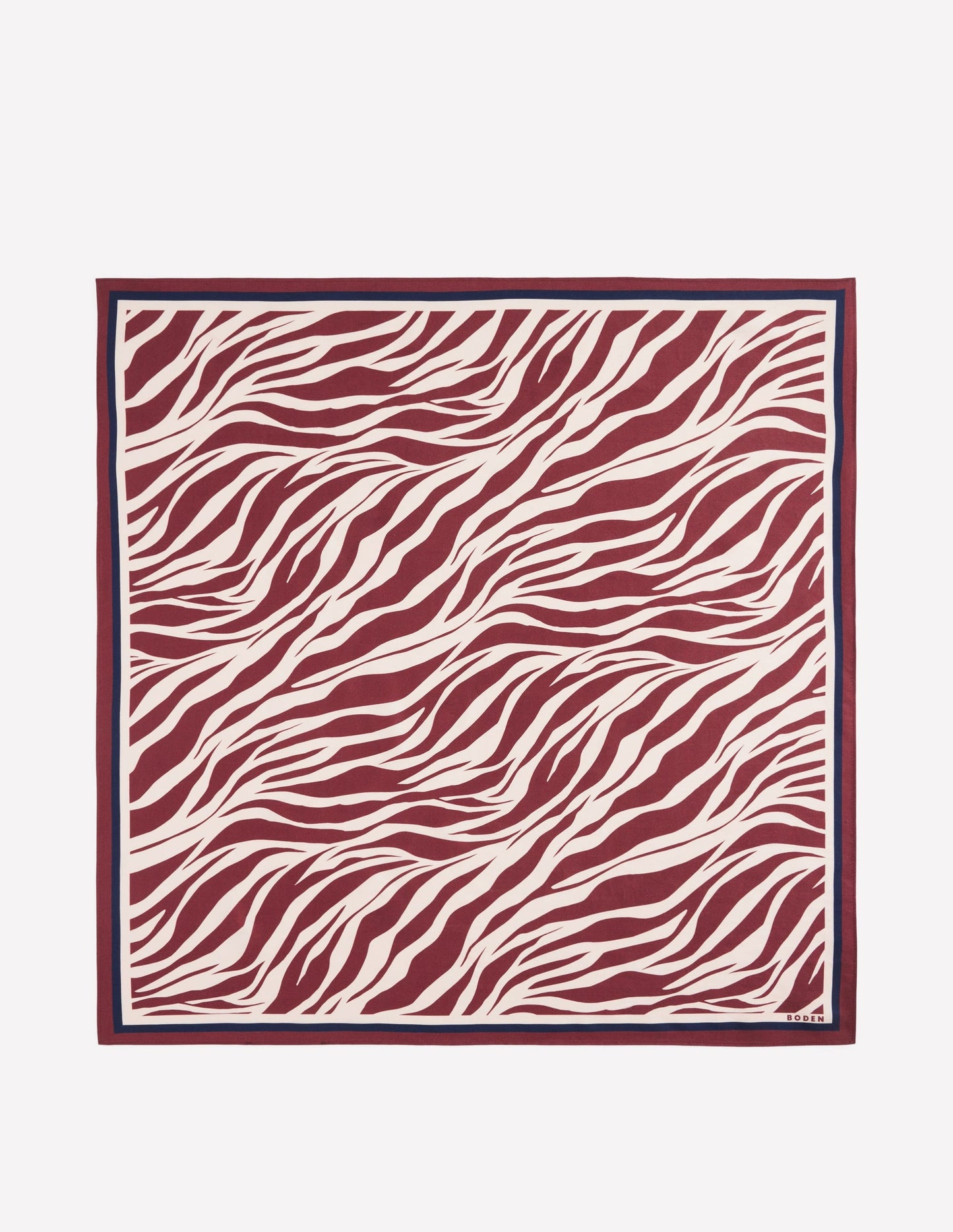 Elisabeth Silk Square Scarf-Chestnut, Zebra Swirl
