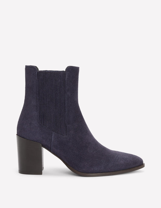 Point Casual Ankle Boots-Dark Navy