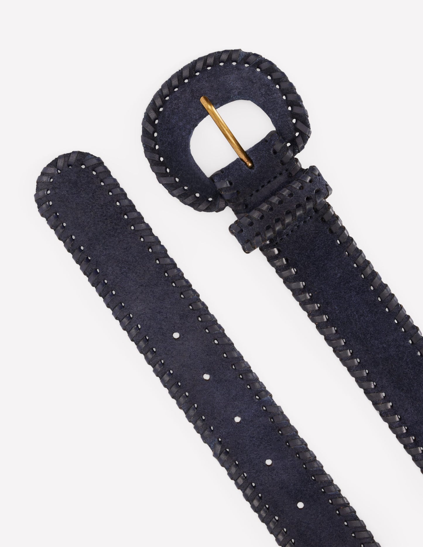 Covered Whipstitch Belt-Navy