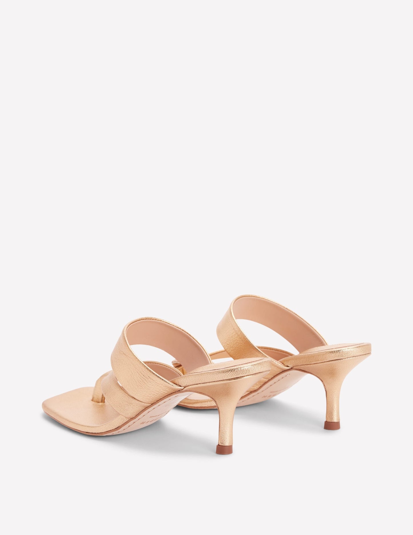 Toe Post Kitten Heels-Gold