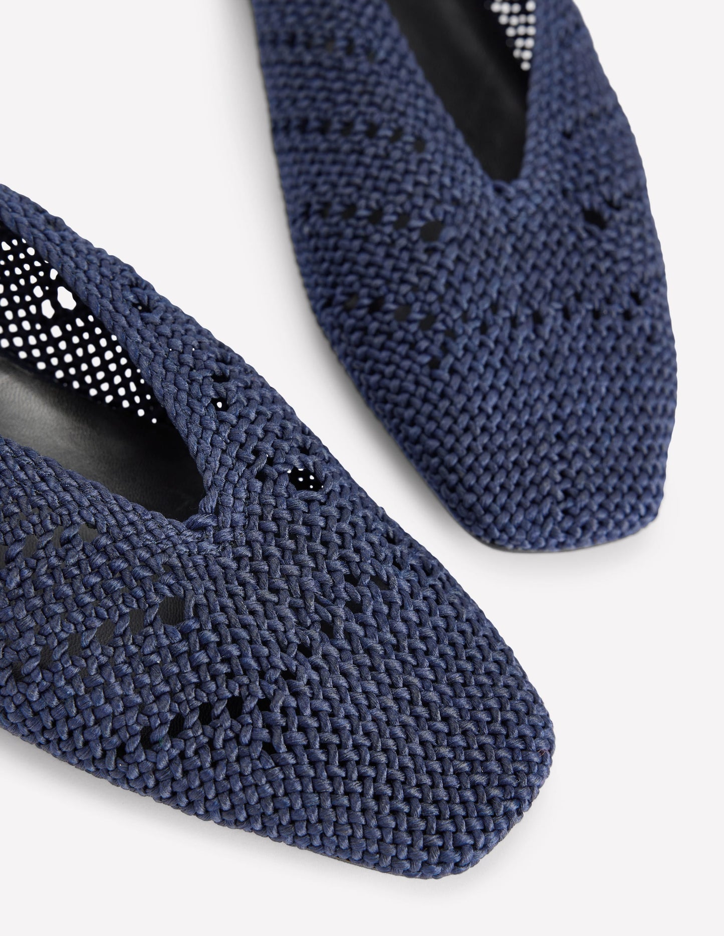 Knitted Ballet Flats-Navy