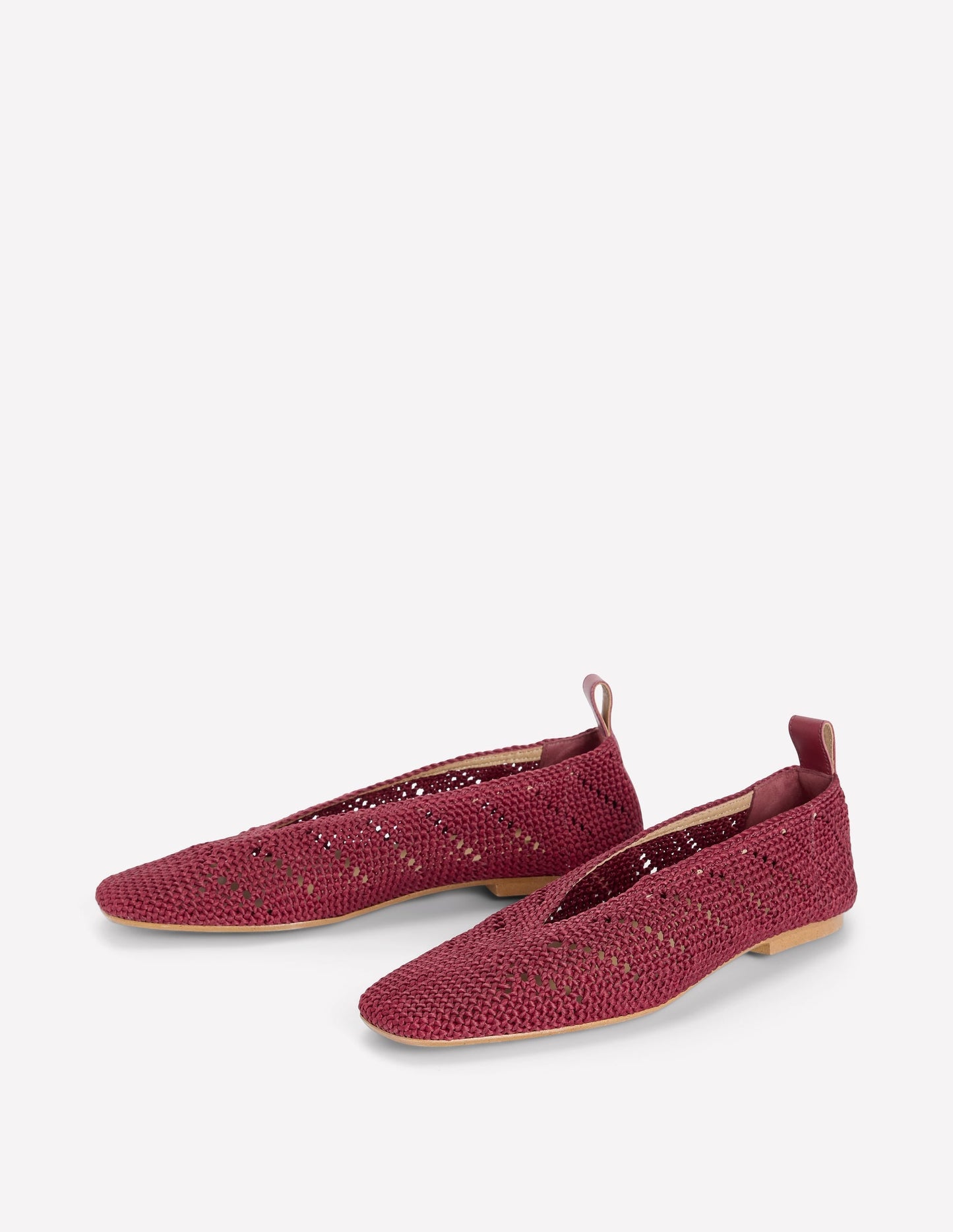 Knitted Ballet Flats-Oxblood