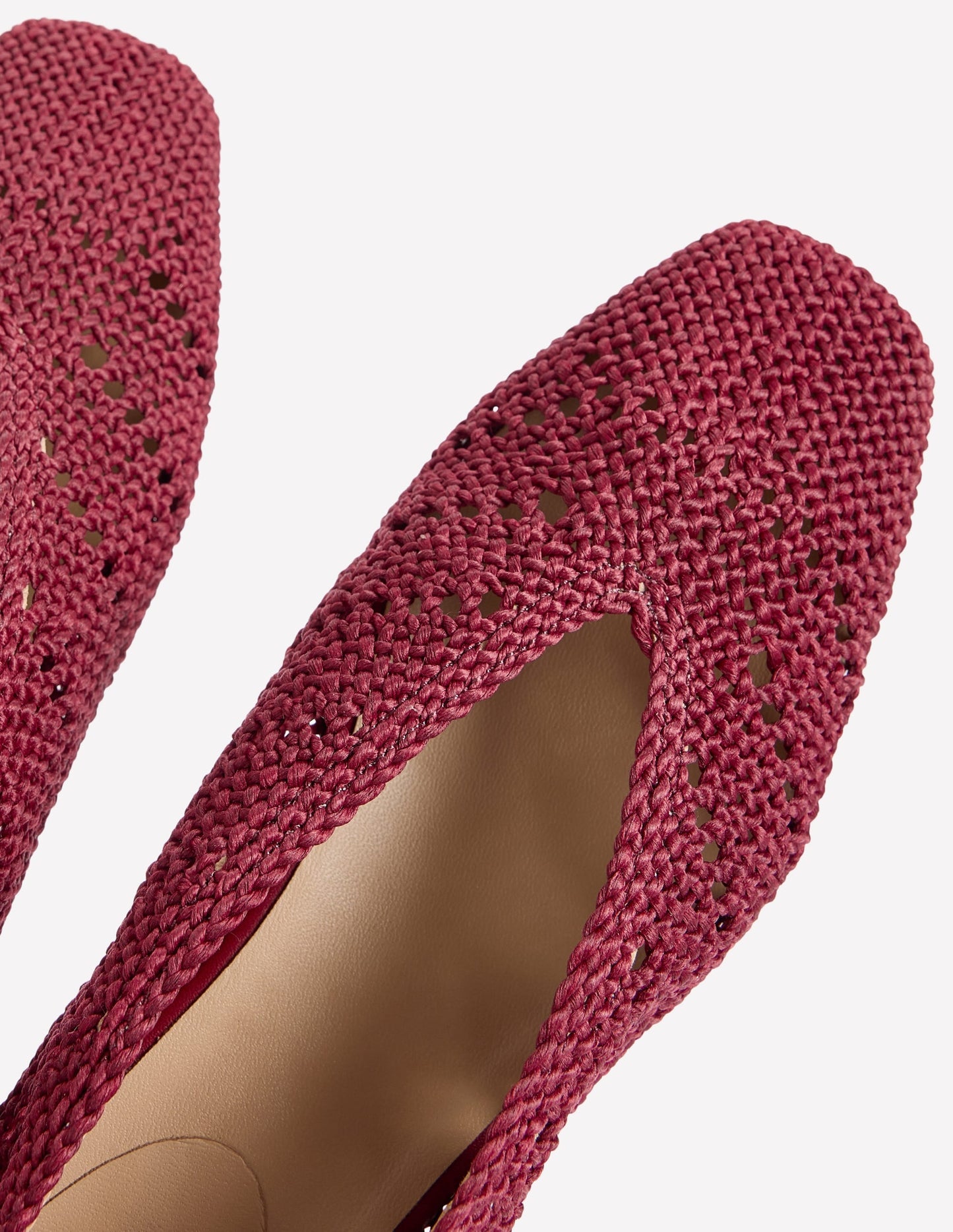Knitted Ballet Flats-Oxblood