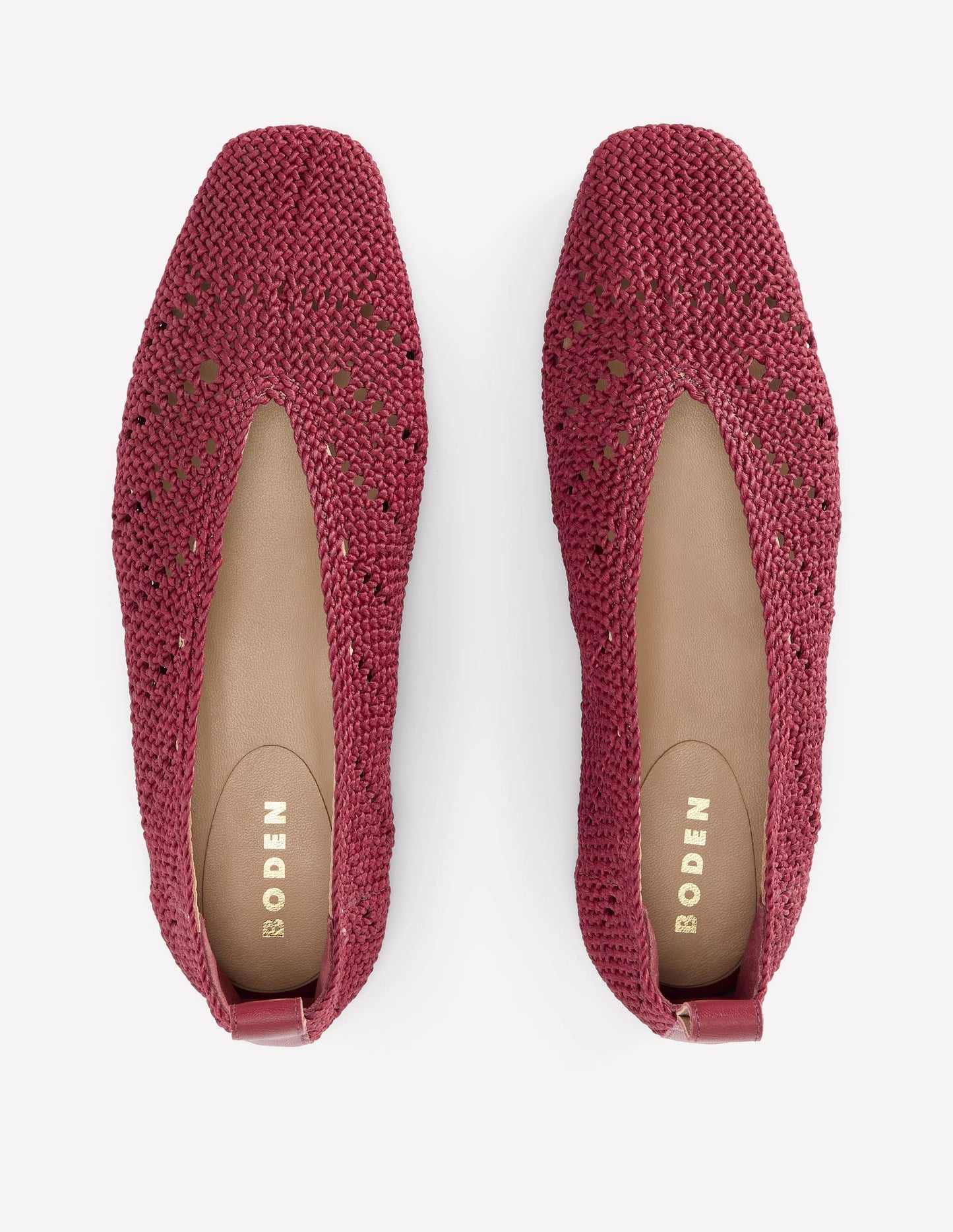 Knitted Ballet Flats-Oxblood