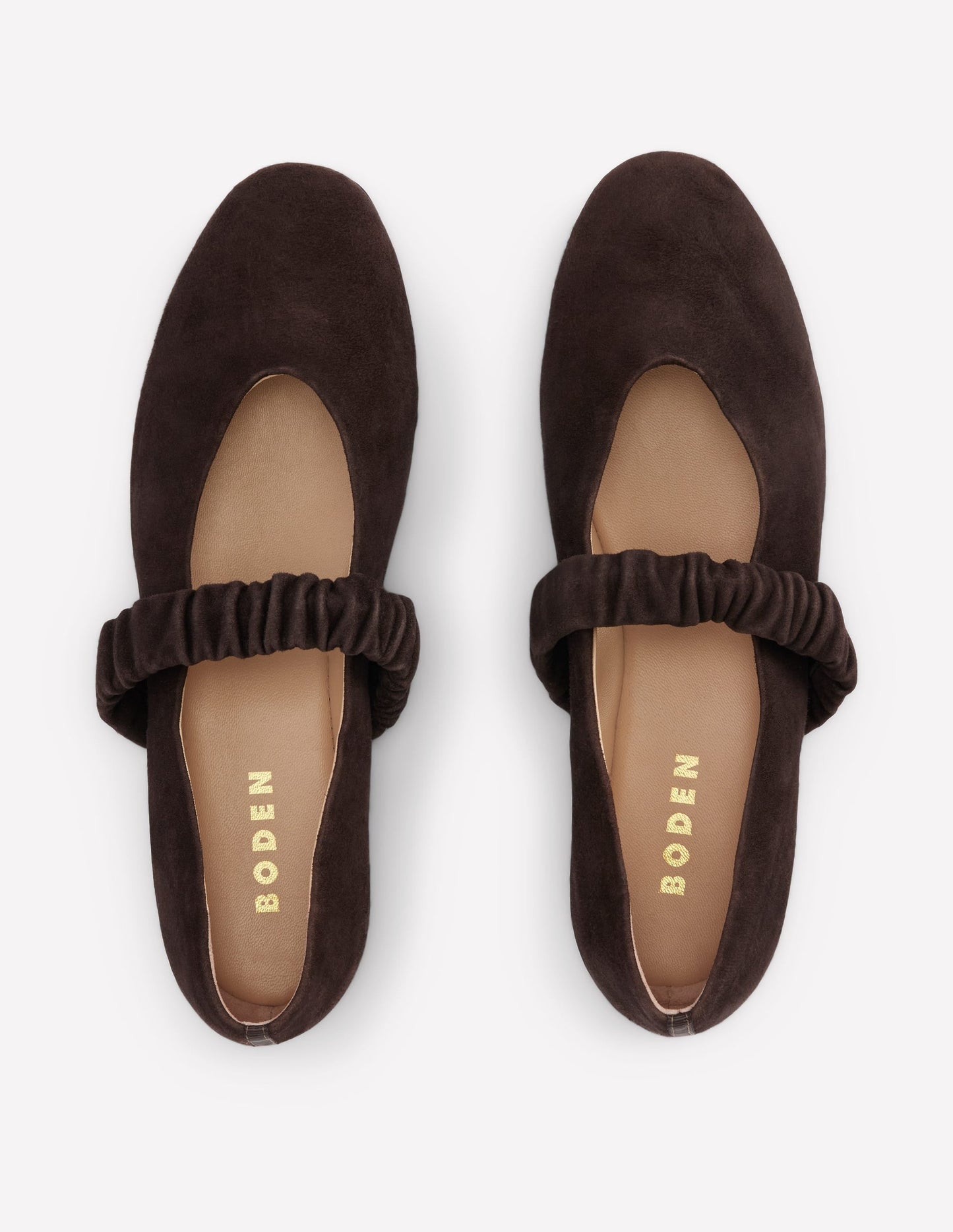 Camilla Ruched Ballet Flats-Bitter Chocolate