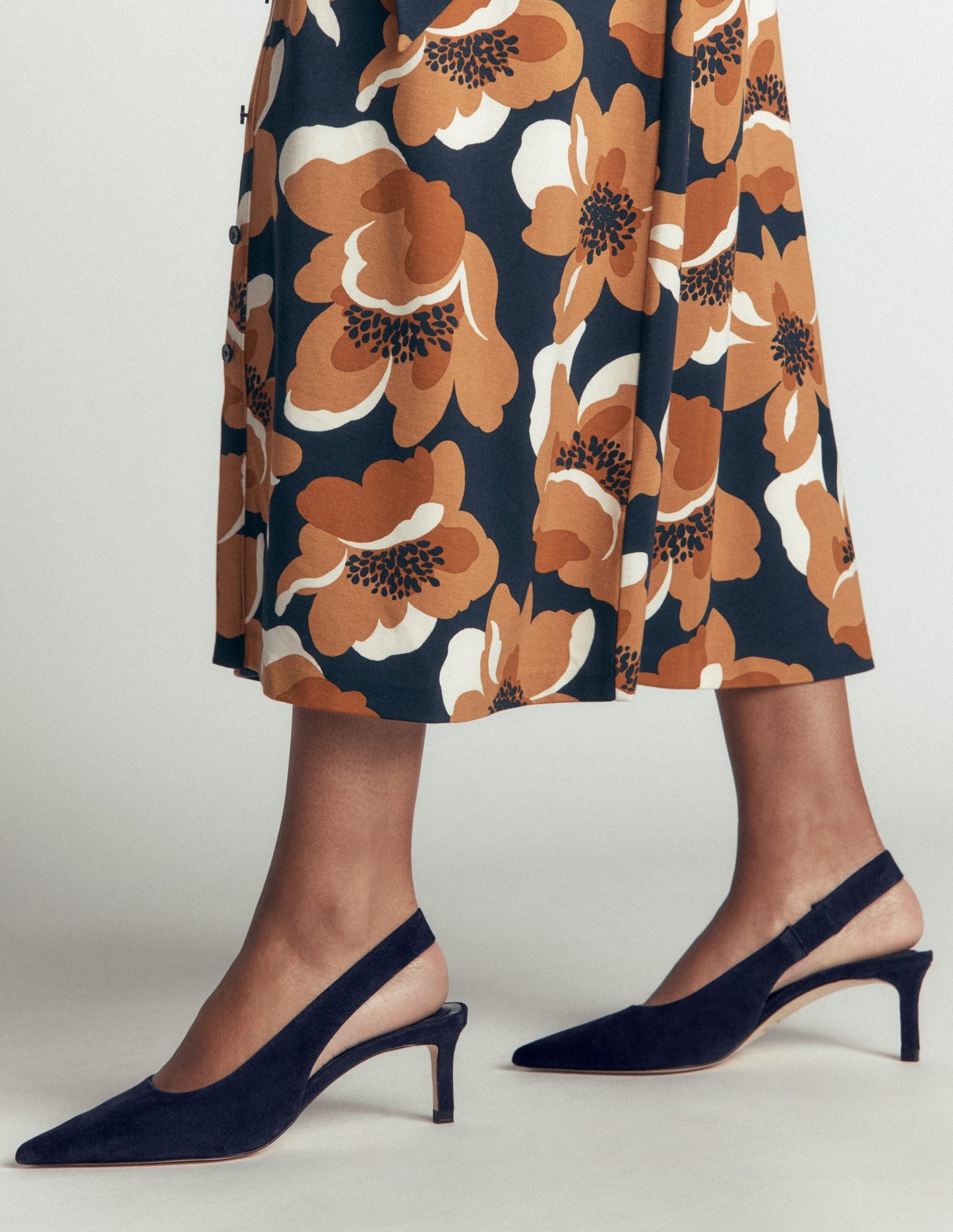 Hope Slingback Heels-Dark Navy