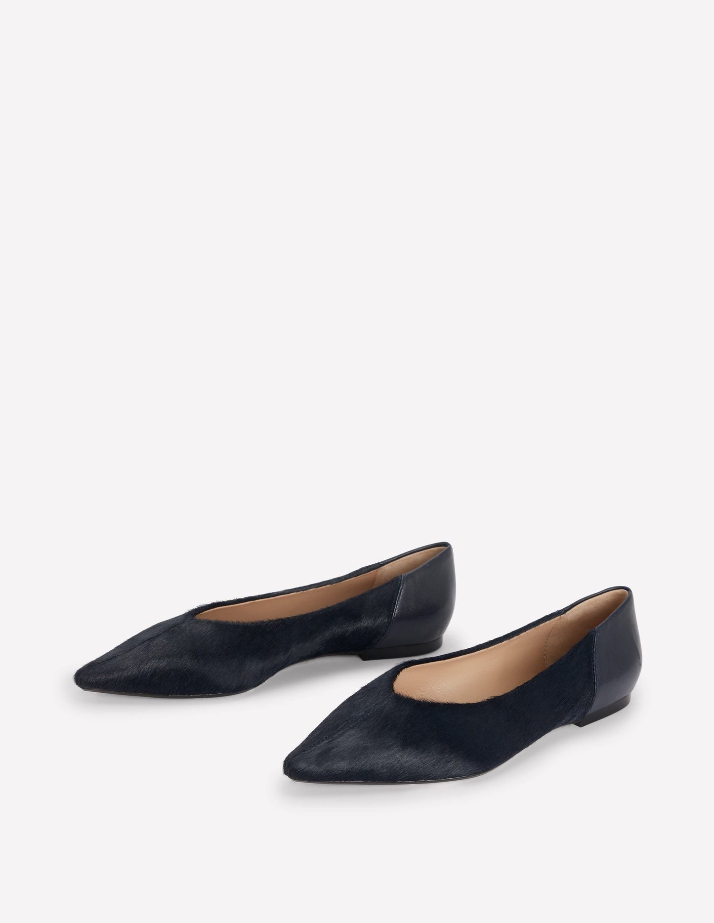 Nigella Pointed Toe Flats-Navy
