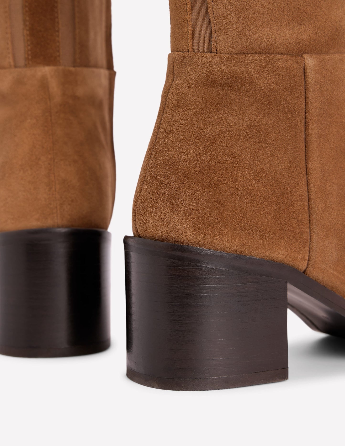 Buckle Detail Knee Boot-Cognac