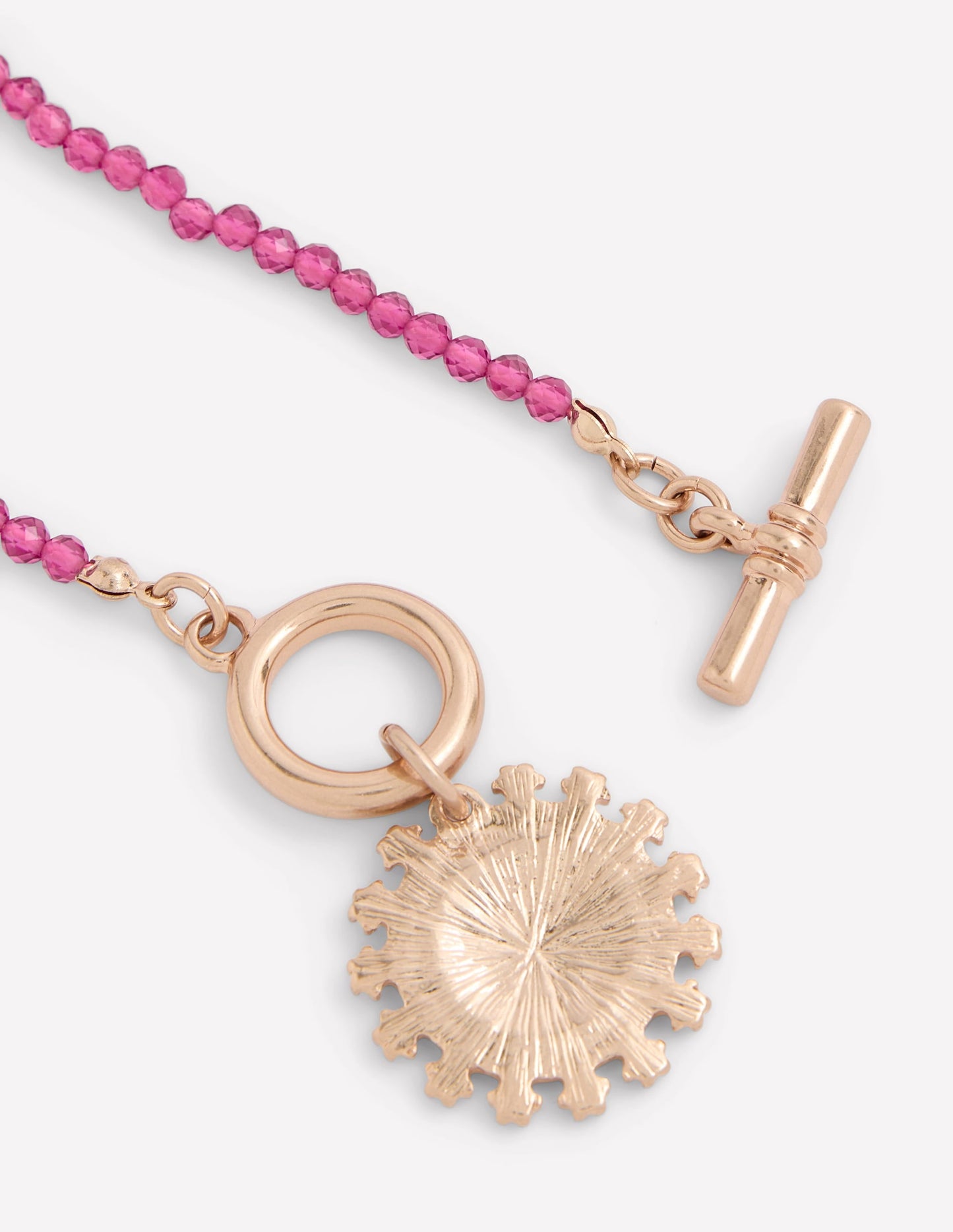 Bead Metal Necklace-Pink
