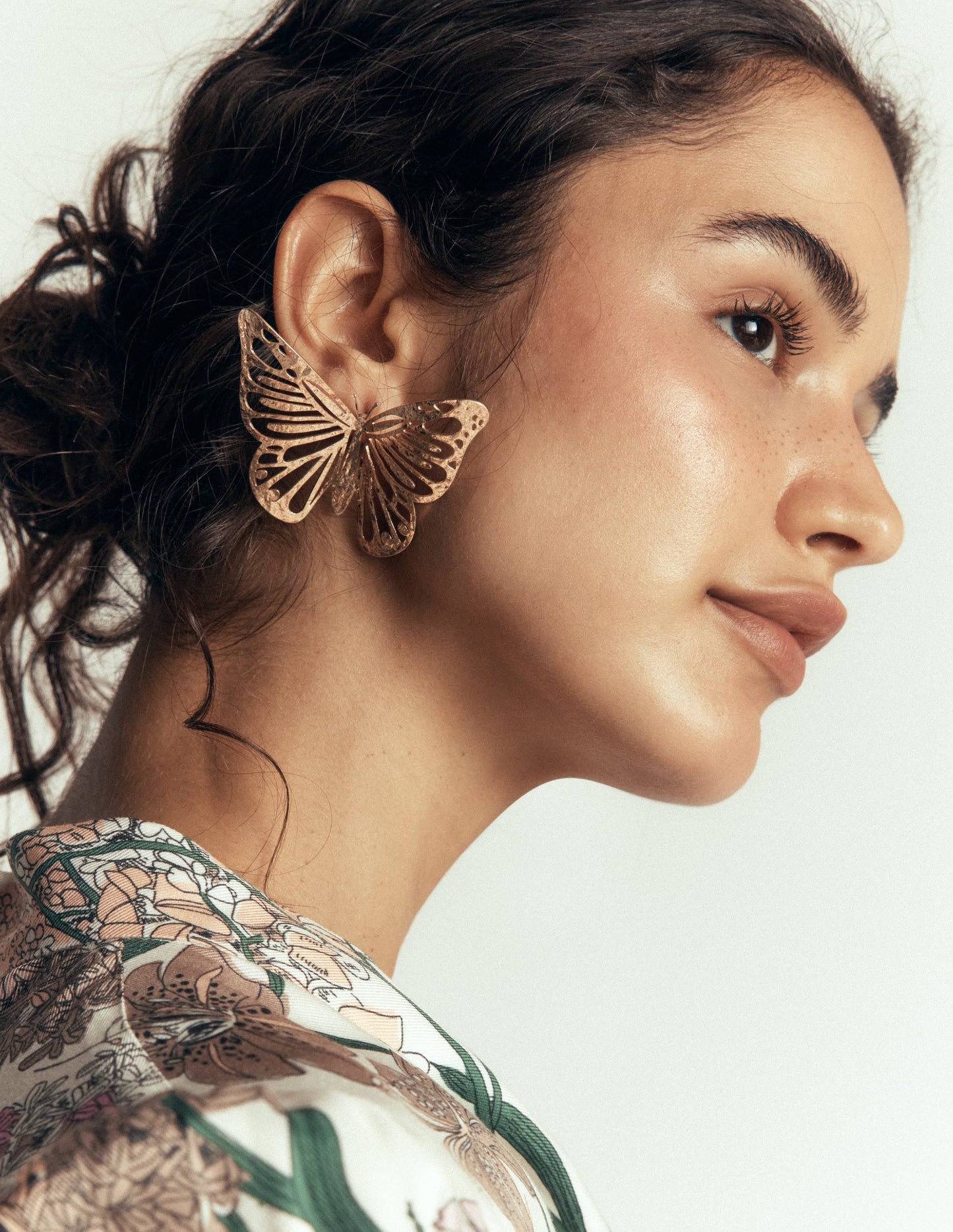 Statement Hammered Studs-Butterfly