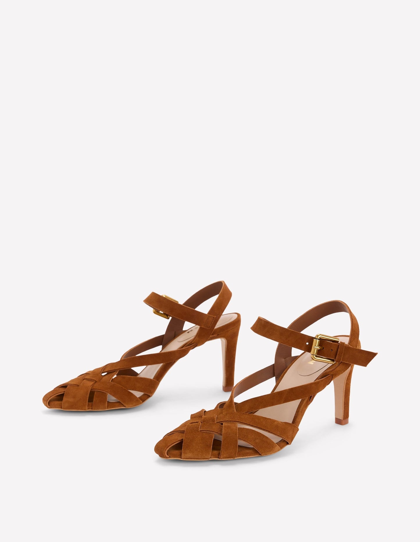 Slotted Strap Heeled Sandals-Tan