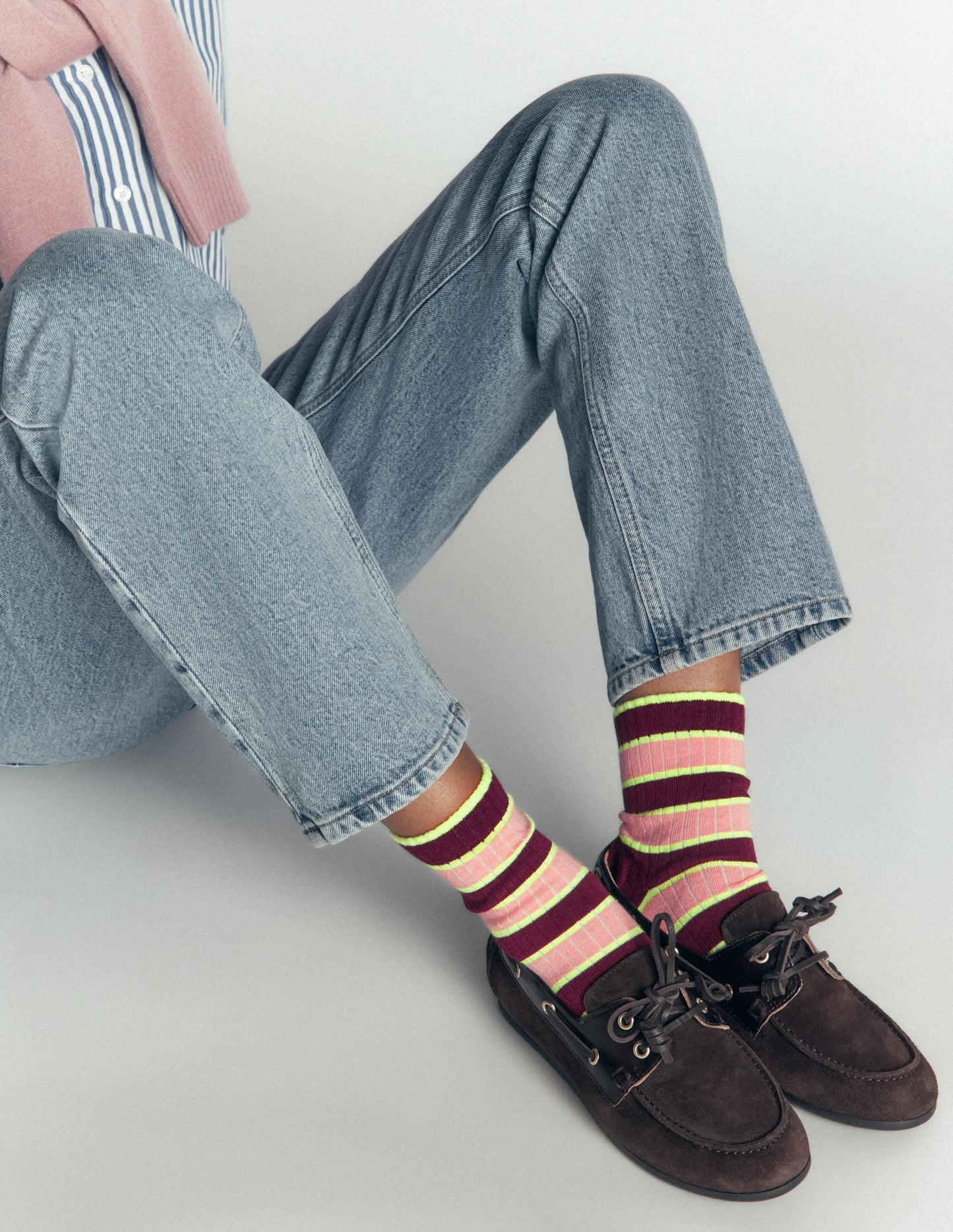 Neon Pop Stripe Socks 3-pack-Neon Stripe