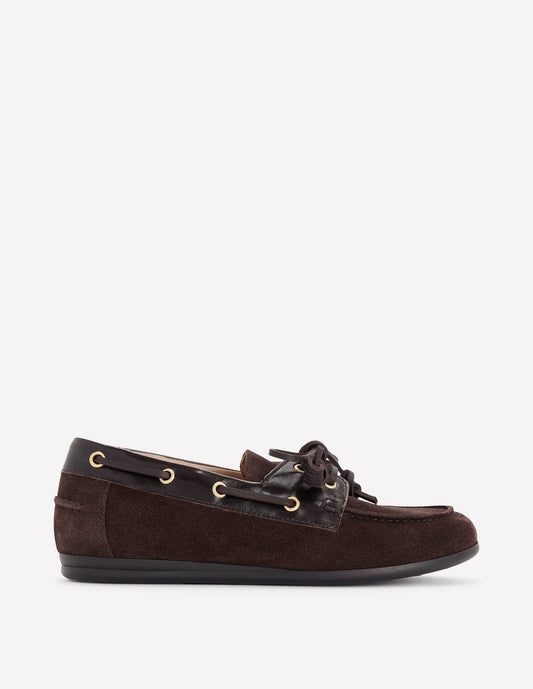 Lace-Up Boat Shoes-Bitter Chocolate