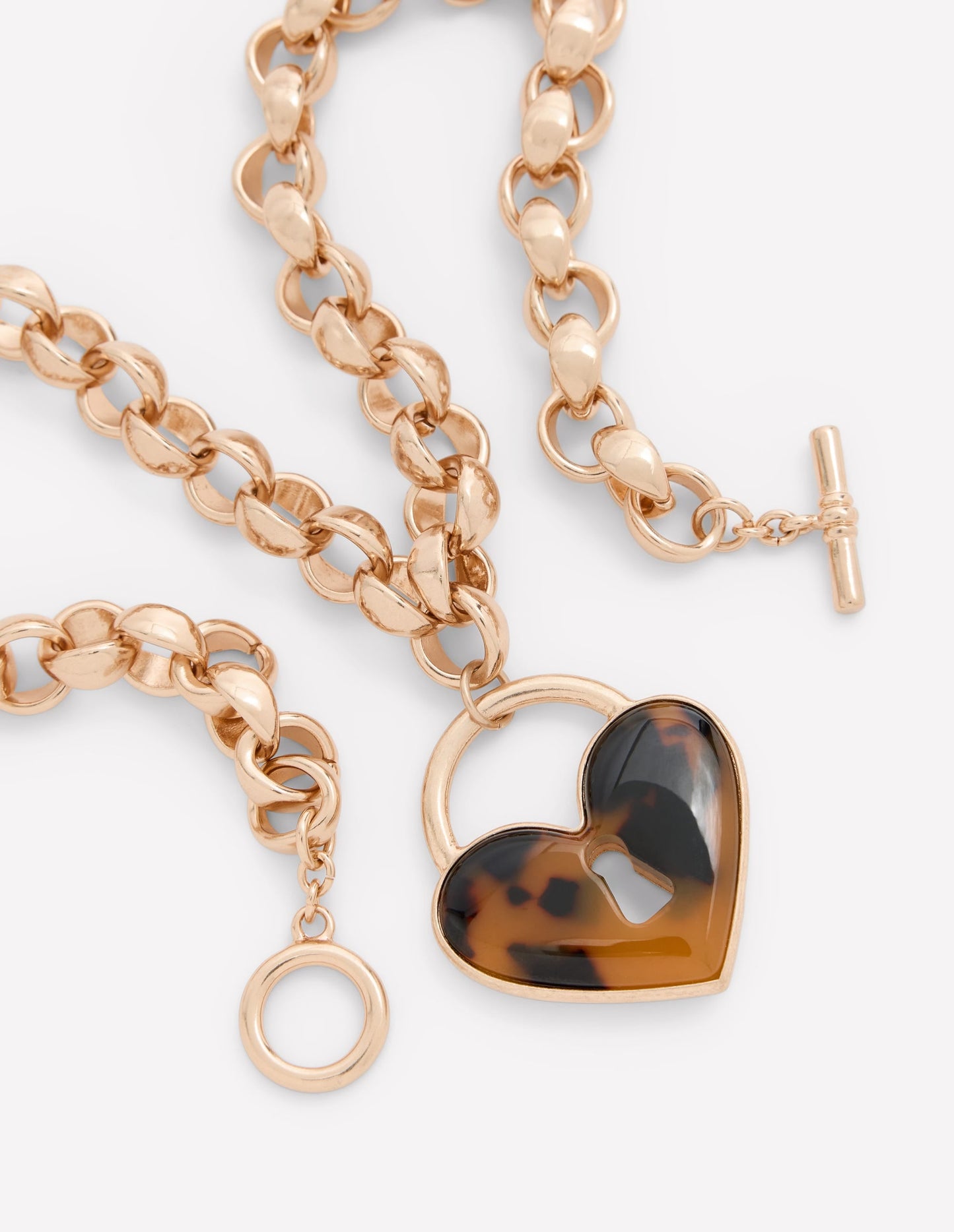 Chunky Love Lock Necklace-Tort