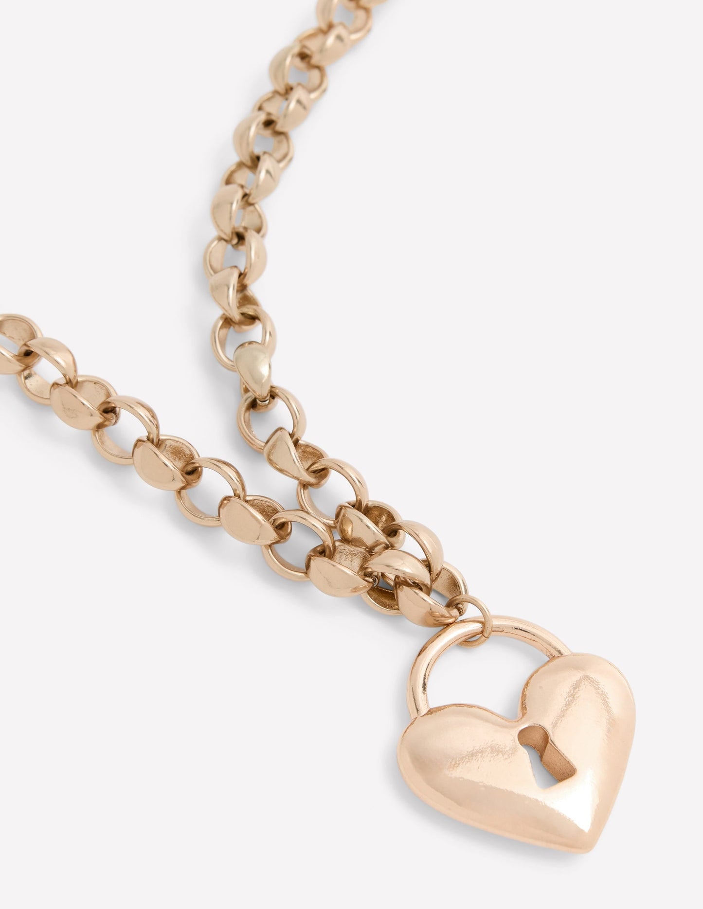 Chunky Love Lock Necklace-Gold