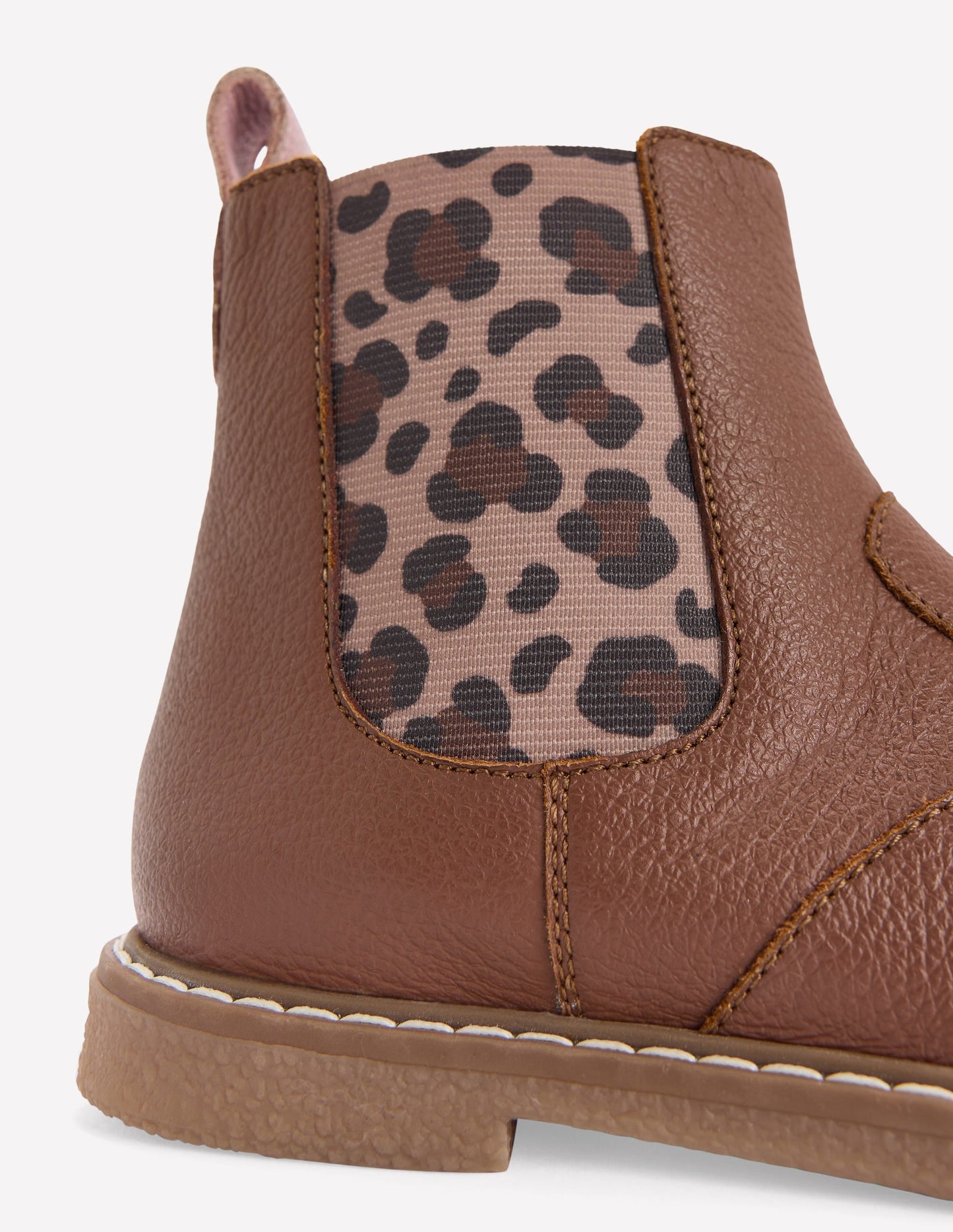 Leather Chelsea Boots-Tan Leopard