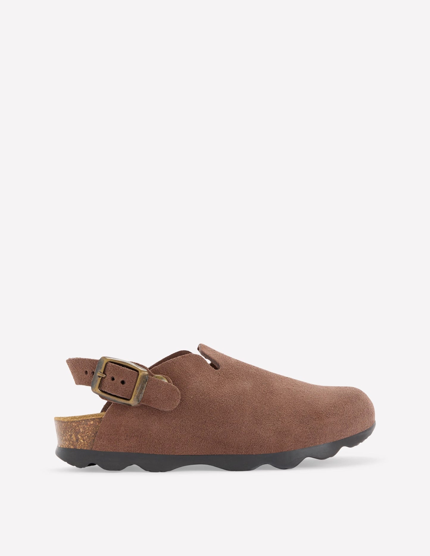 Suede Clogs-Raw Umber