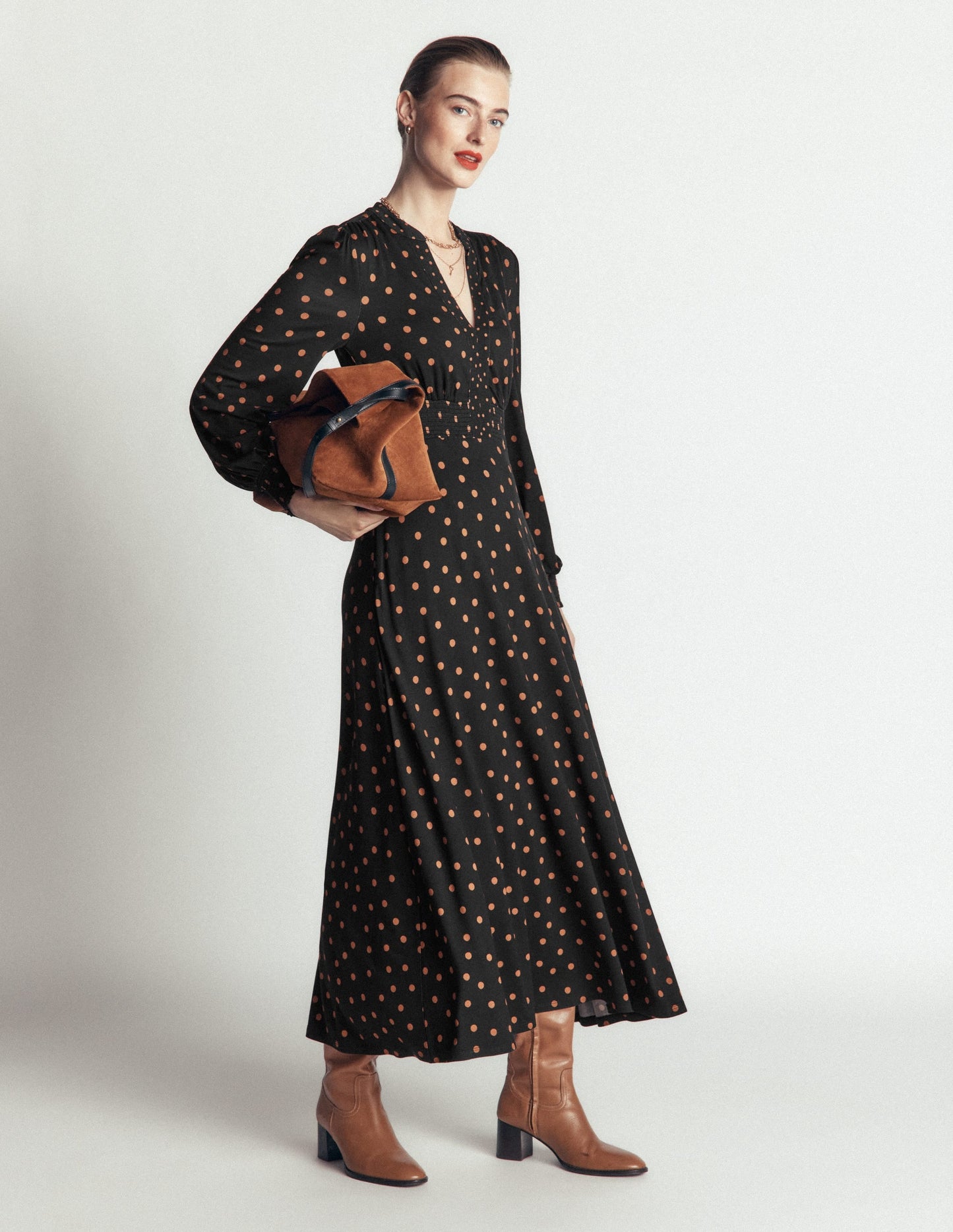 Georgia Jersey Midi Dress-Black, Boden Spot