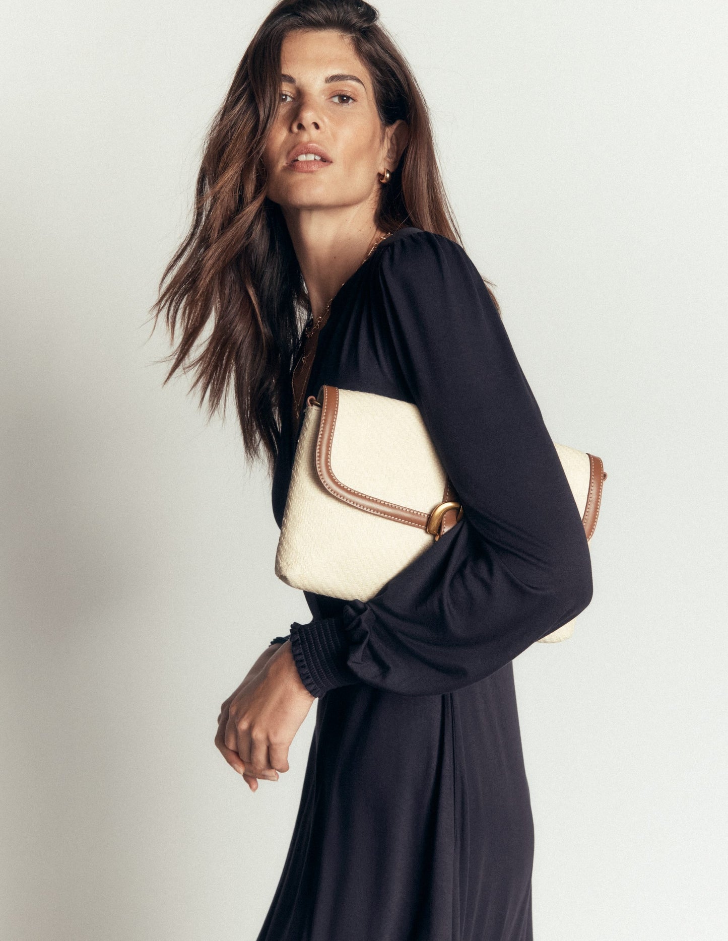 Georgia Jersey Midi Dress-Navy