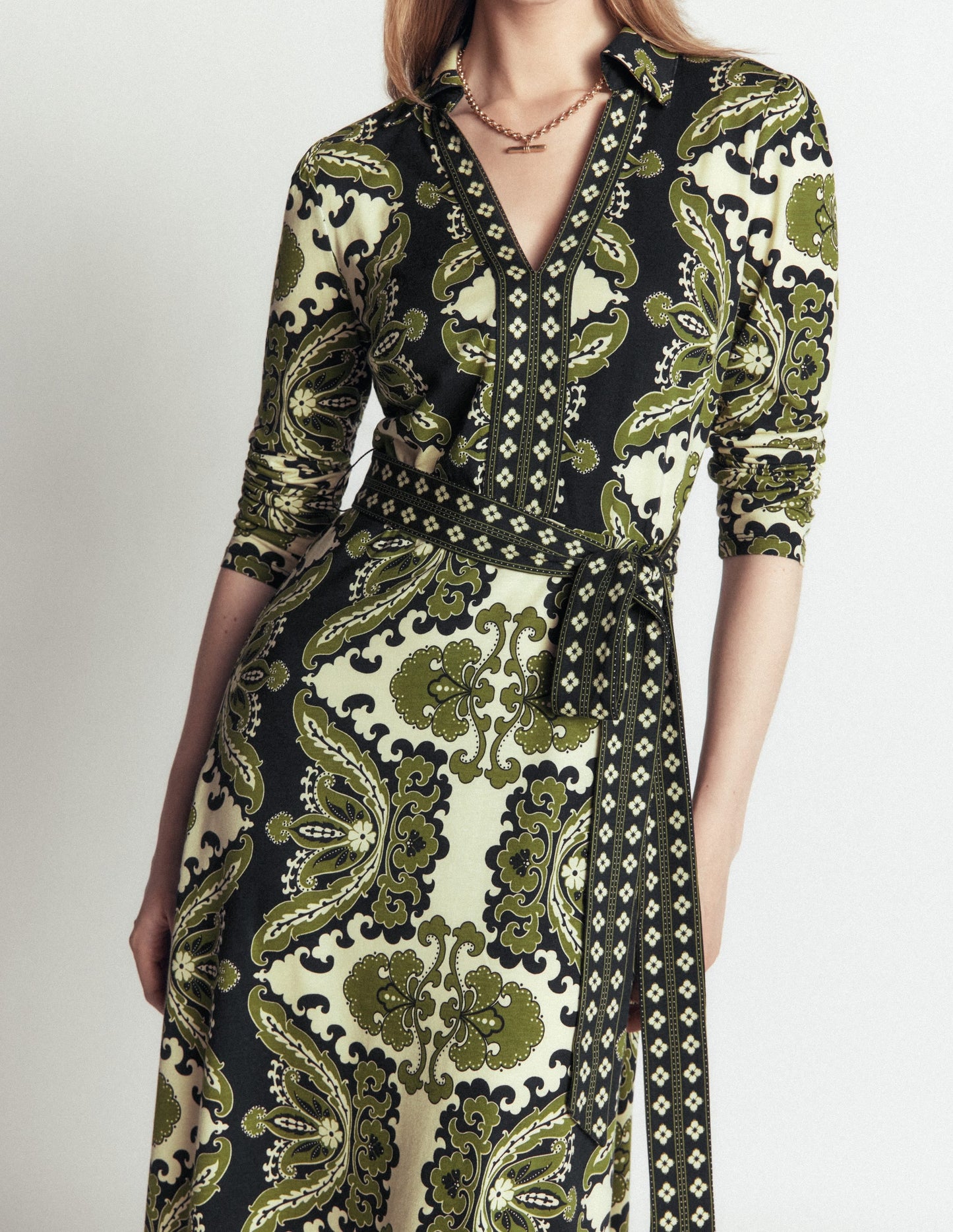 Imogen Collared Jersey Dress-Multi, Blossoming Gardenia