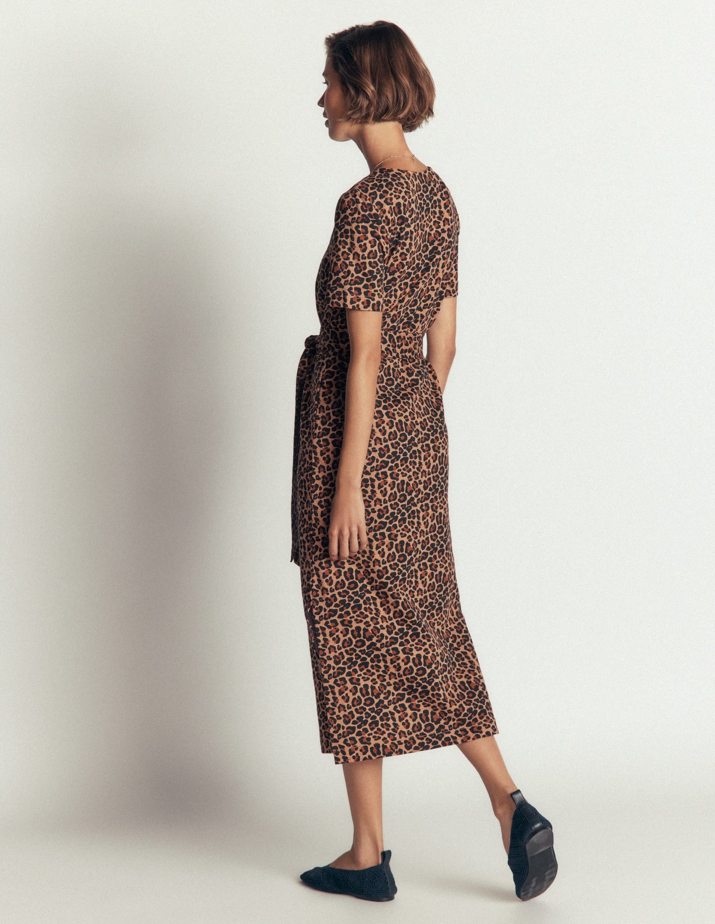 T-Shirt Jersey Midi Dress-Camel, Animal Fields