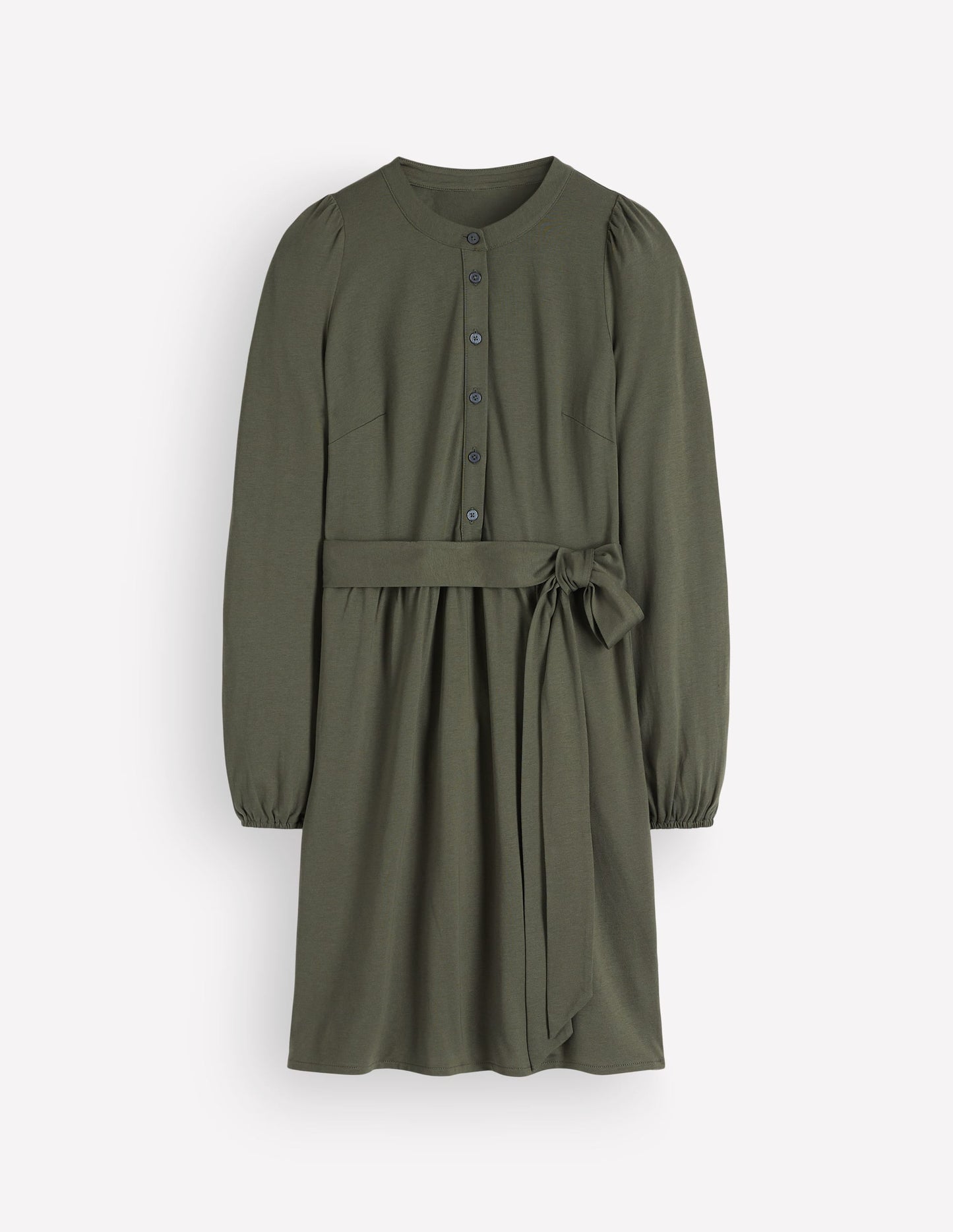 Adele Belted Jersey Dress-Chrome Green