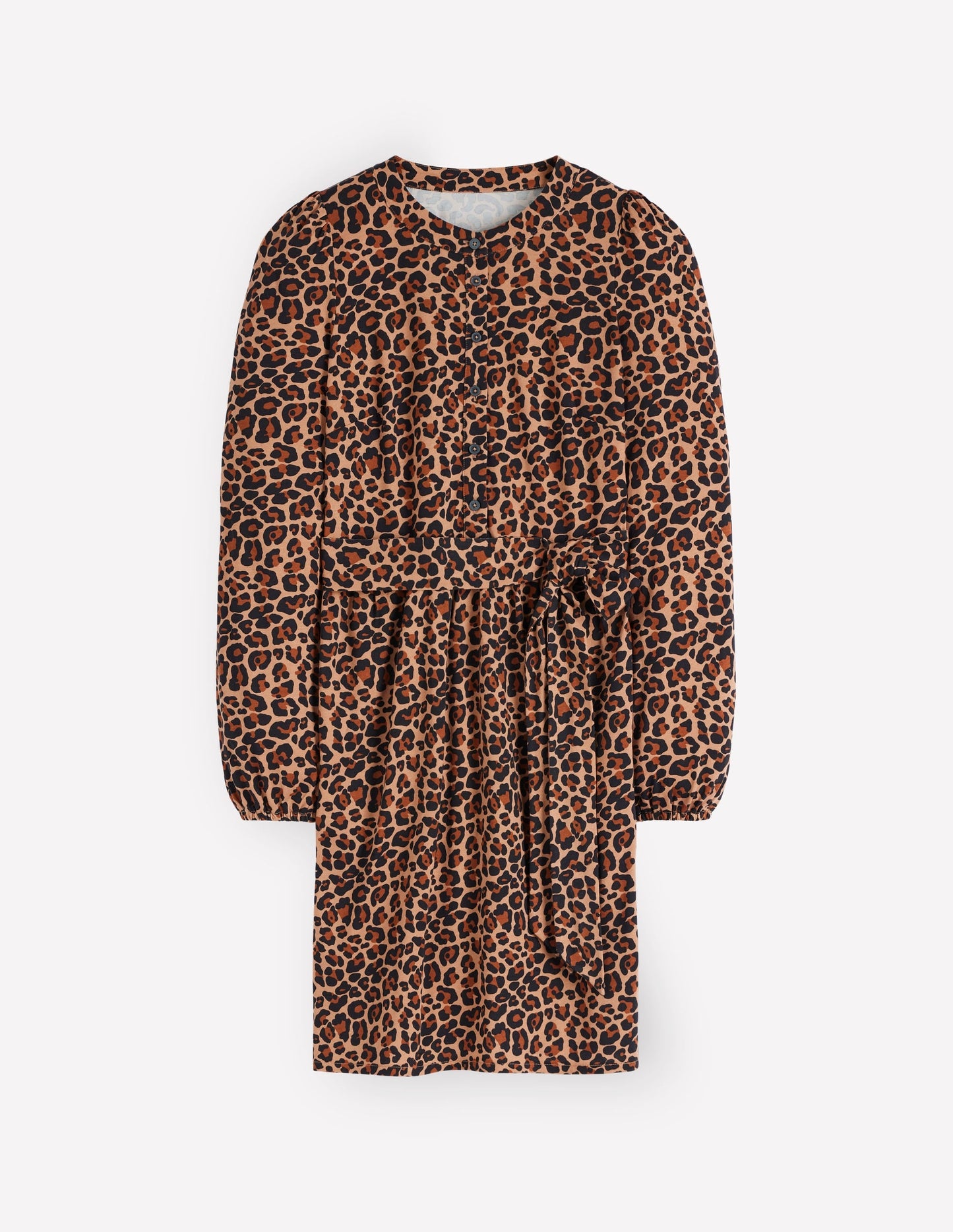 Adele Belted Jersey Dress-Camel, Animal Fields