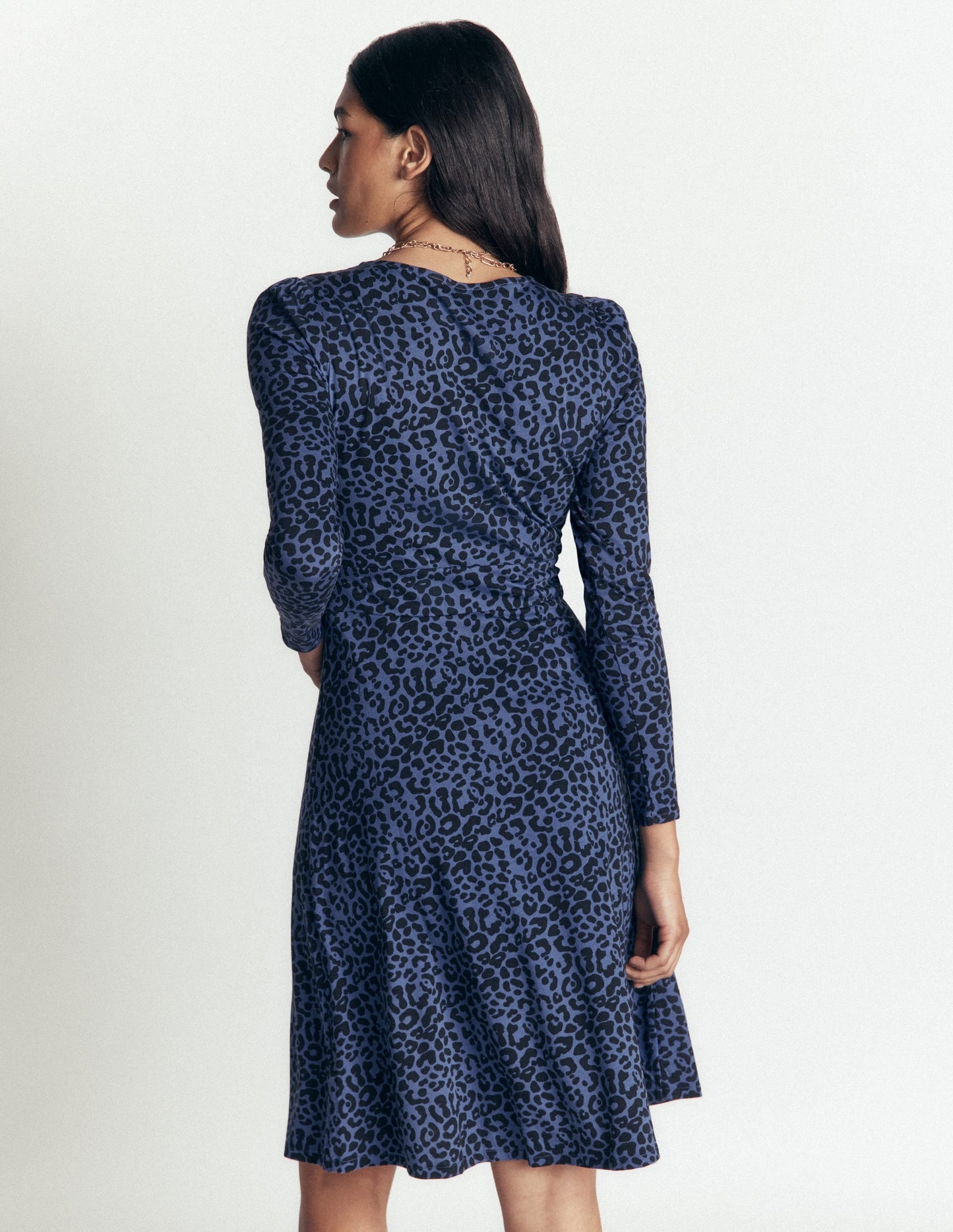 Briony Jersey Short Dress-Zodiac Purple, Leopard Fields