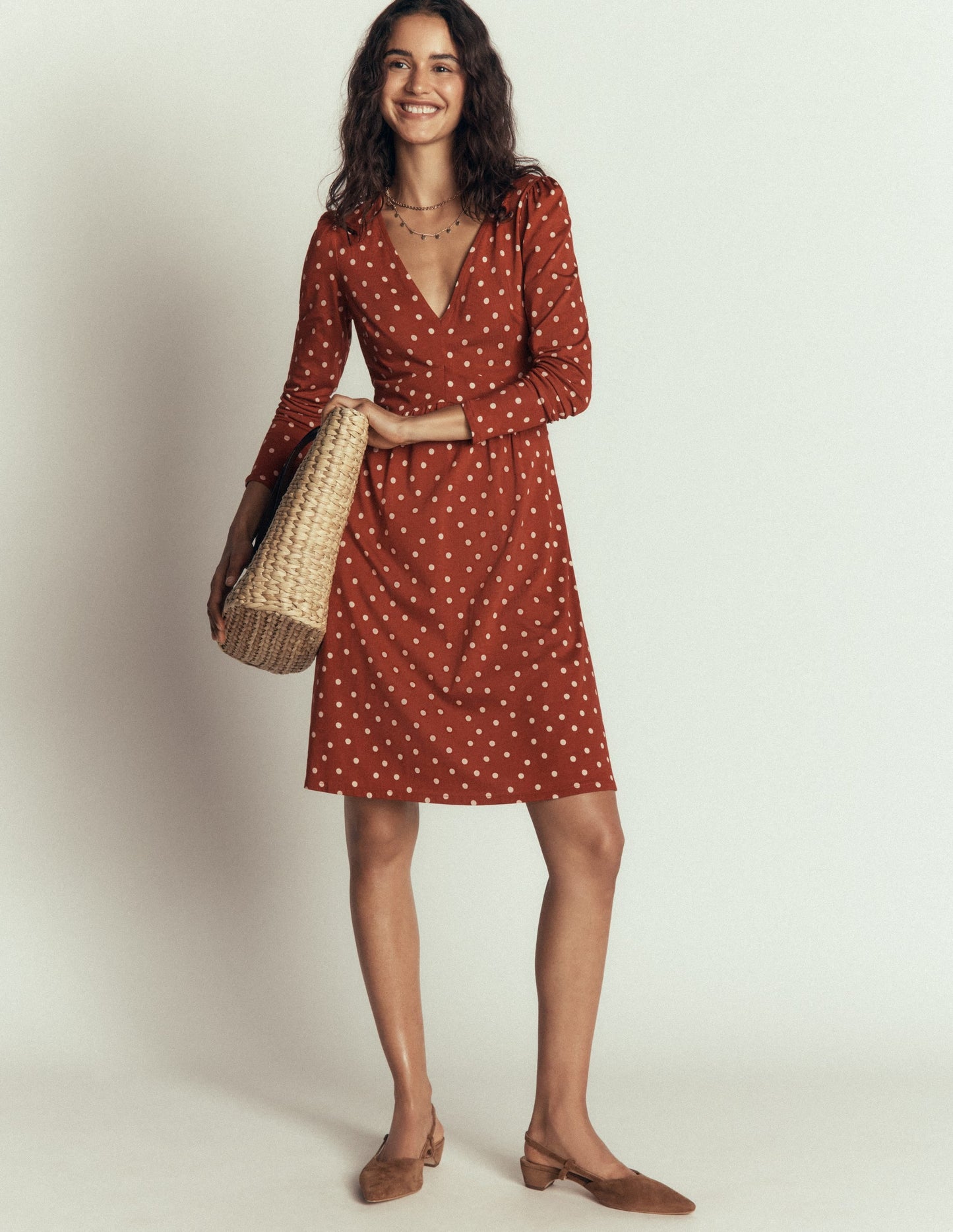 Briony Jersey Short Dress-Arabian Spice, Boden Spot