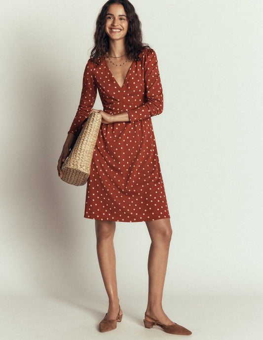 Briony Jersey Short Dress-Arabian Spice, Boden Spot